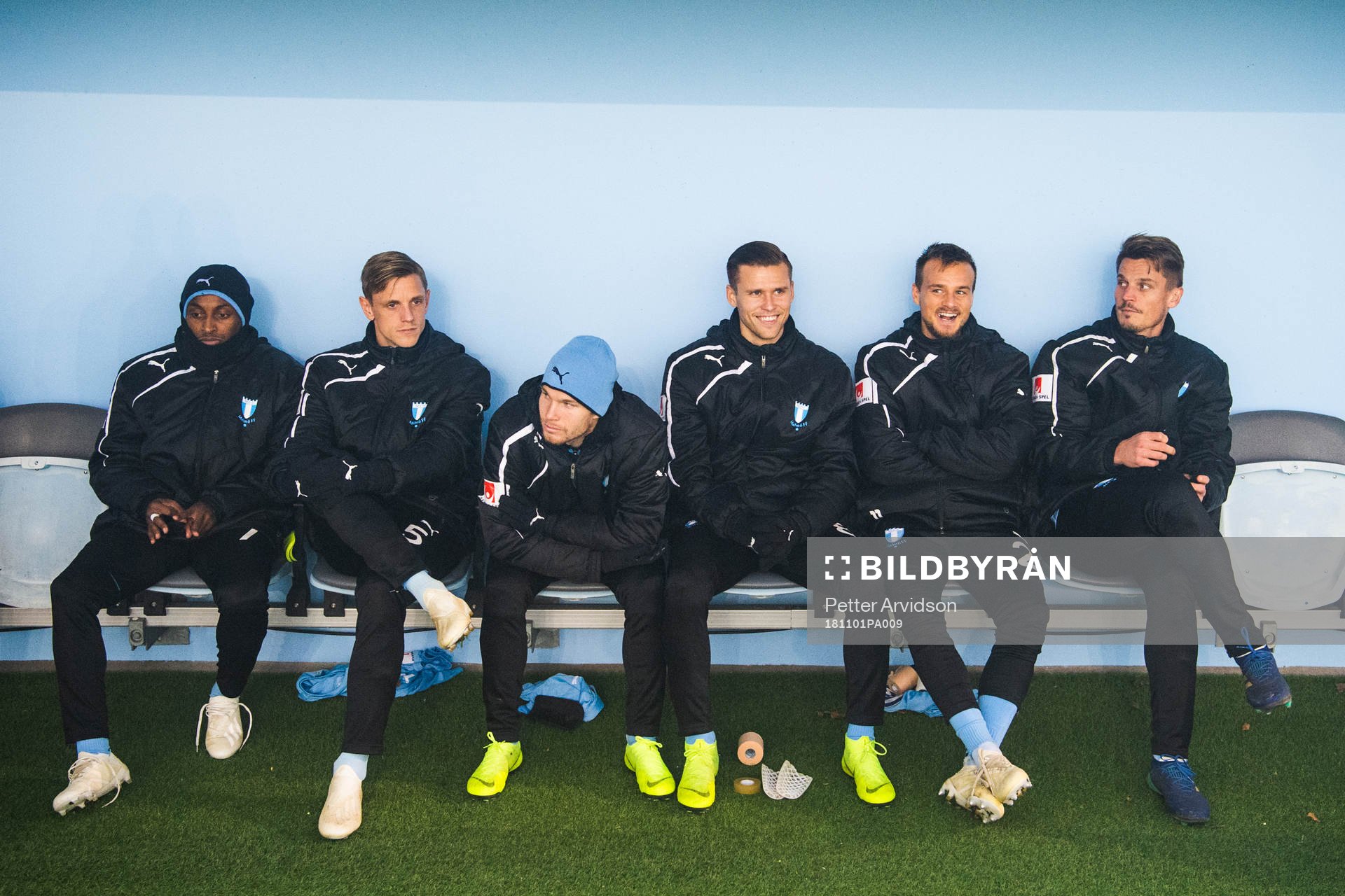 Malmö FFs Sören Rieks, Oscar Lewicki, Eric Larsson och