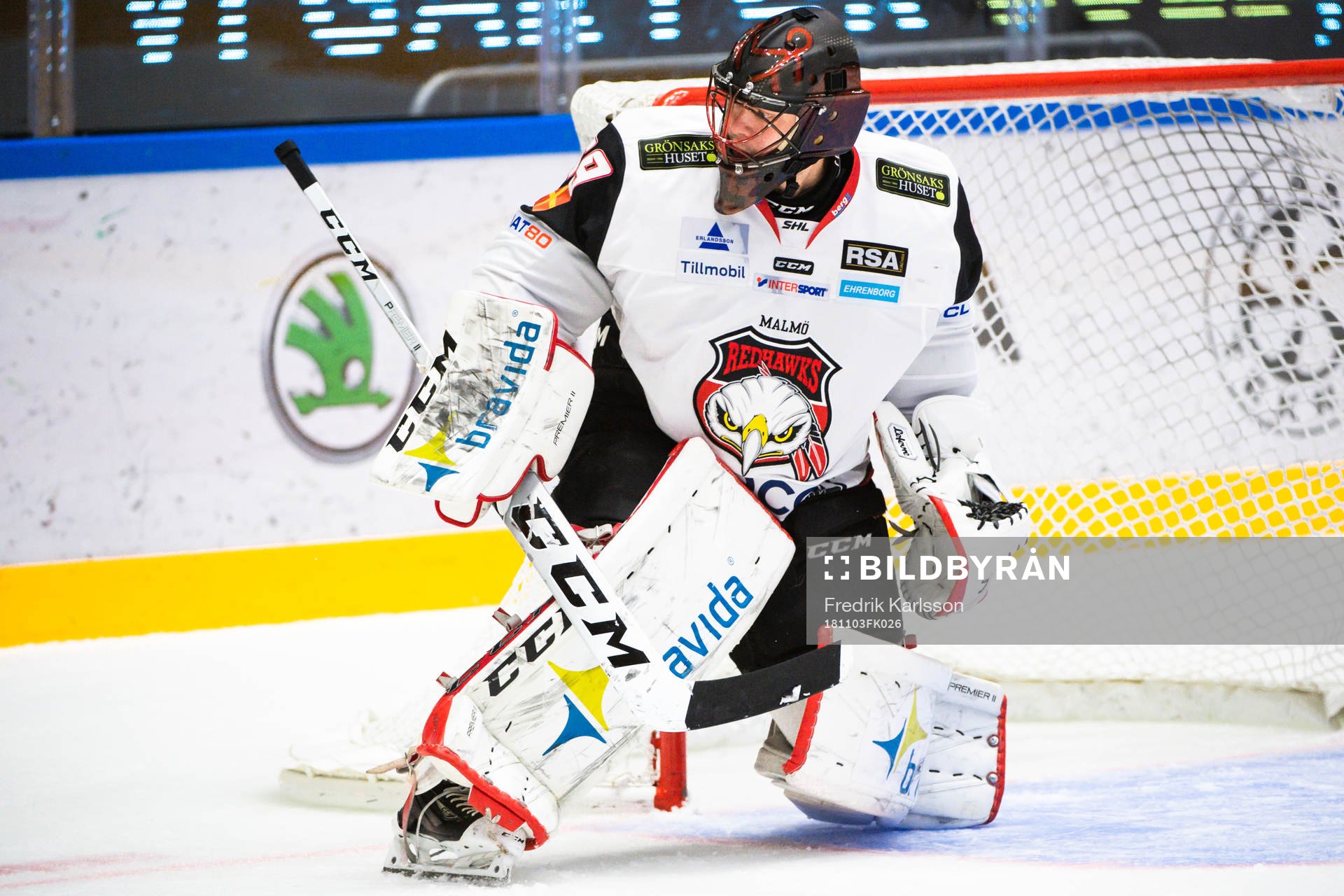 Malmö Redhawks målvakt Oscar Alsenfelt