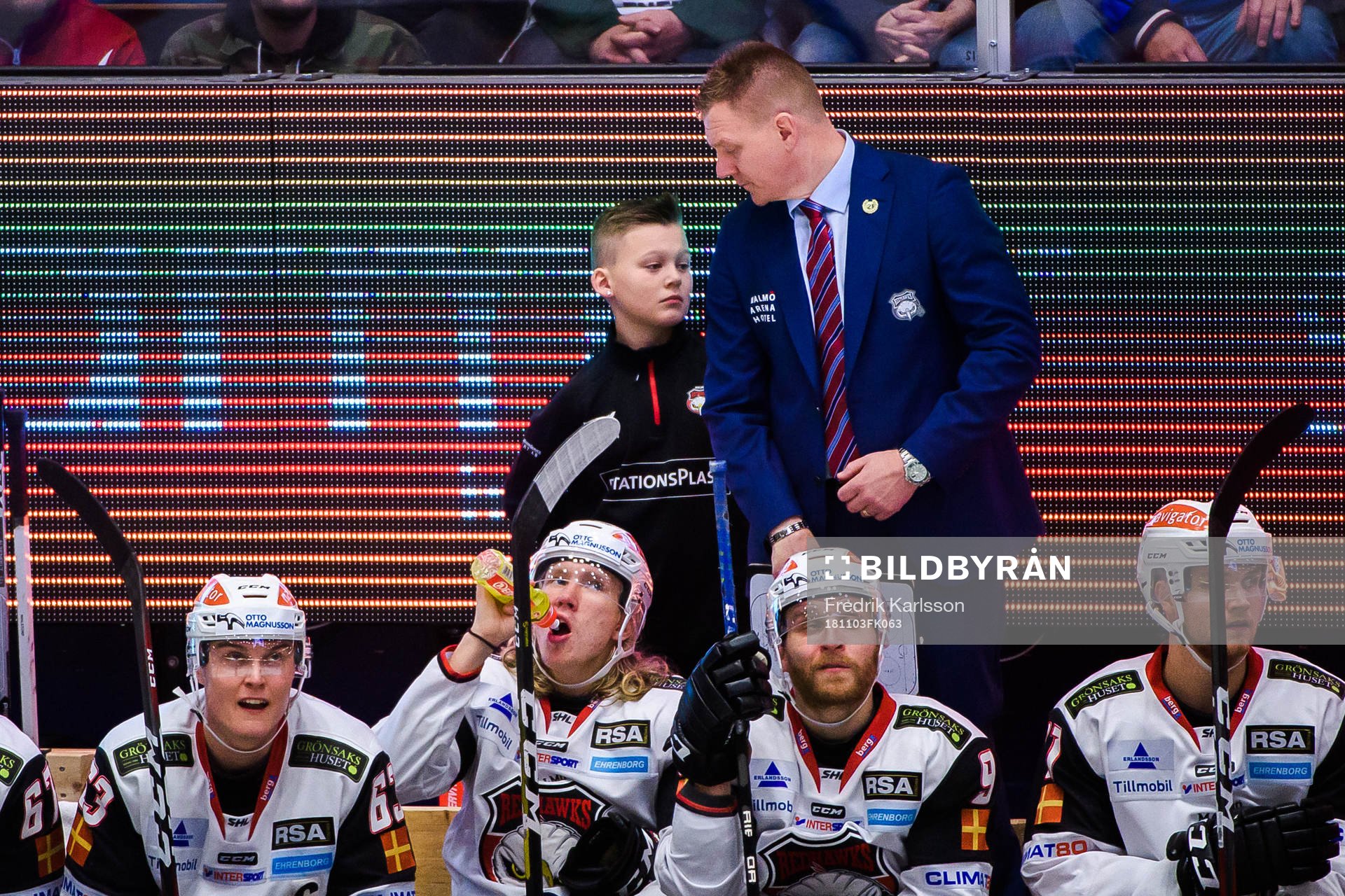 Malmö Redhawks praktiserande materialförvaltare Elliot