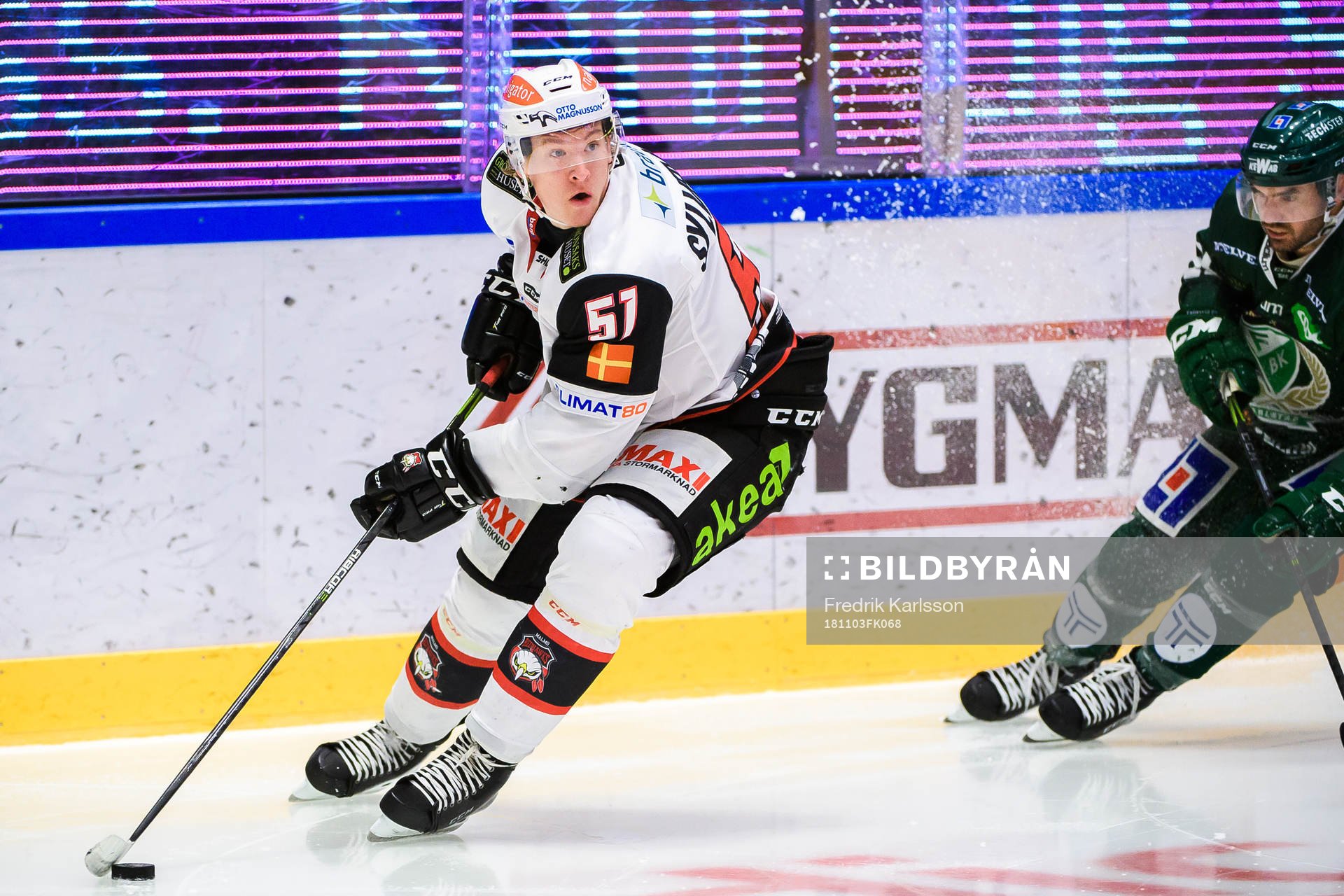 Malmö Redhawks Emil Sylvegård  och Färjestads Martin