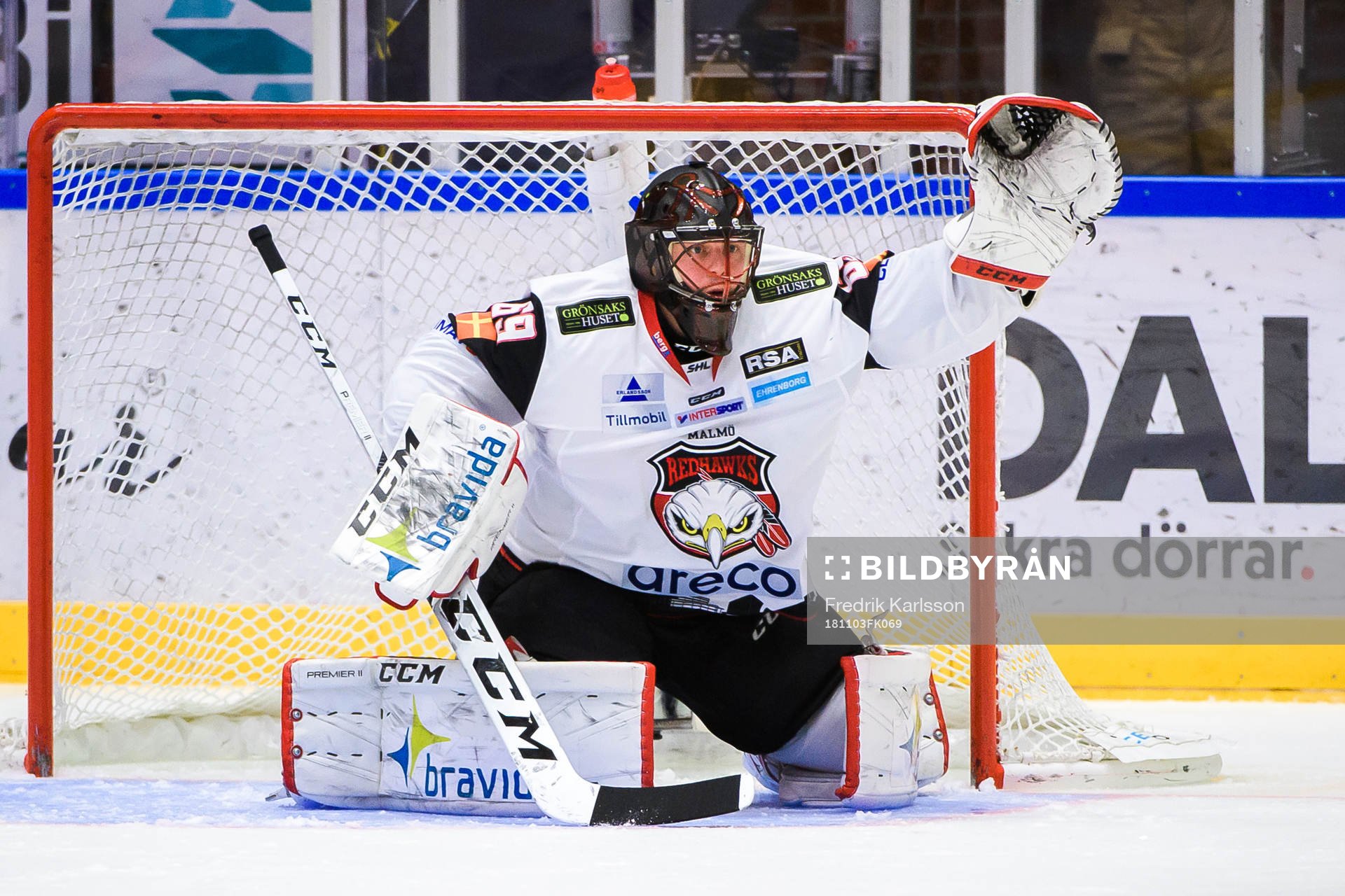 Malmö Redhawks målvakt Oscar Alsenfelt