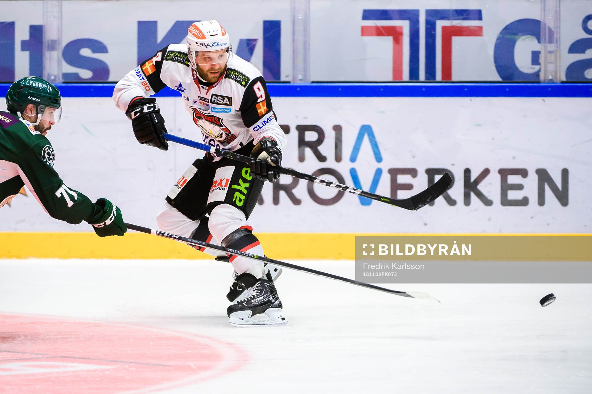 Färjestads Jesse Virtanen och Malmö Redhawks Frederik