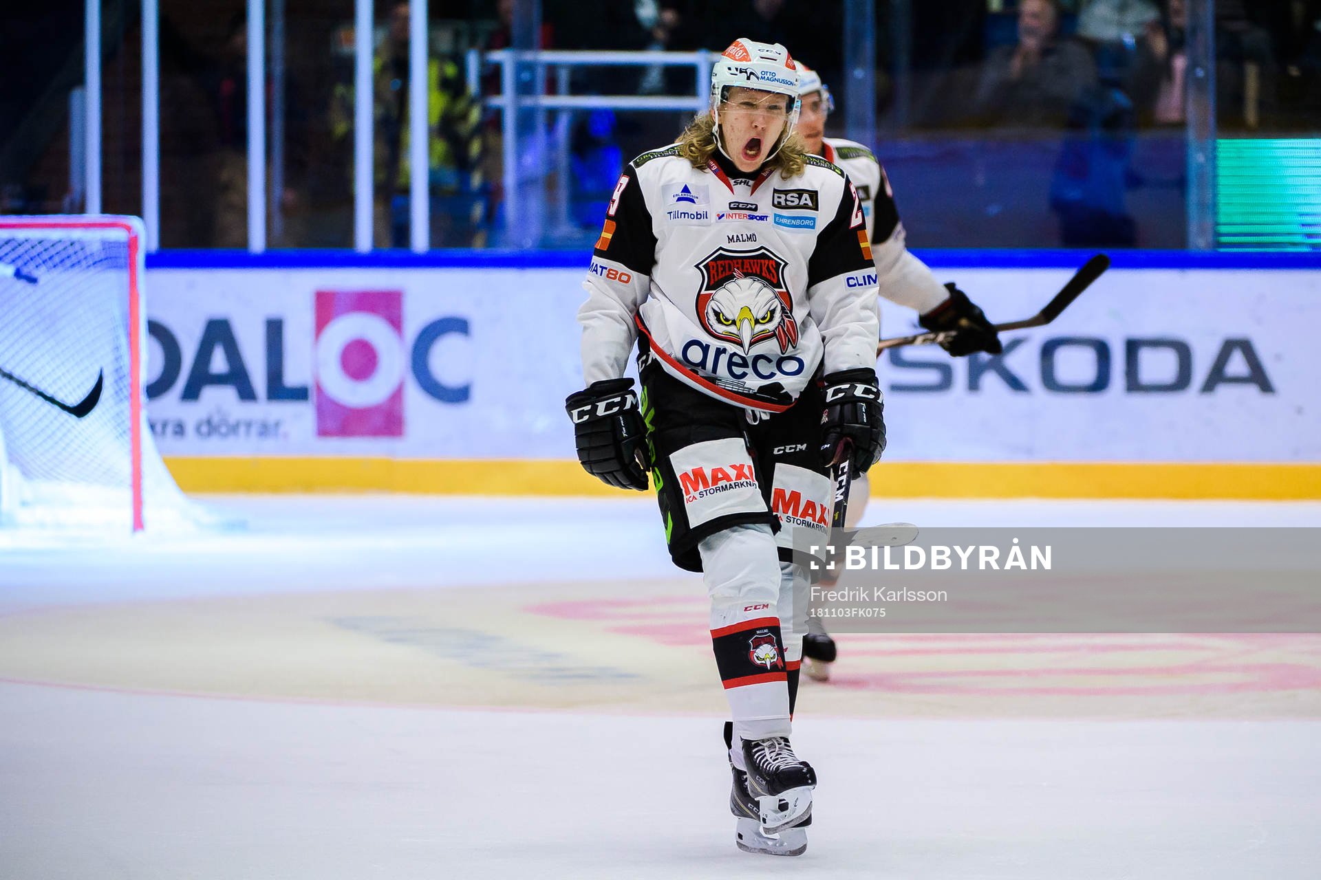 Malmö Redhawks Marcus Sylvegård skriker och deppar