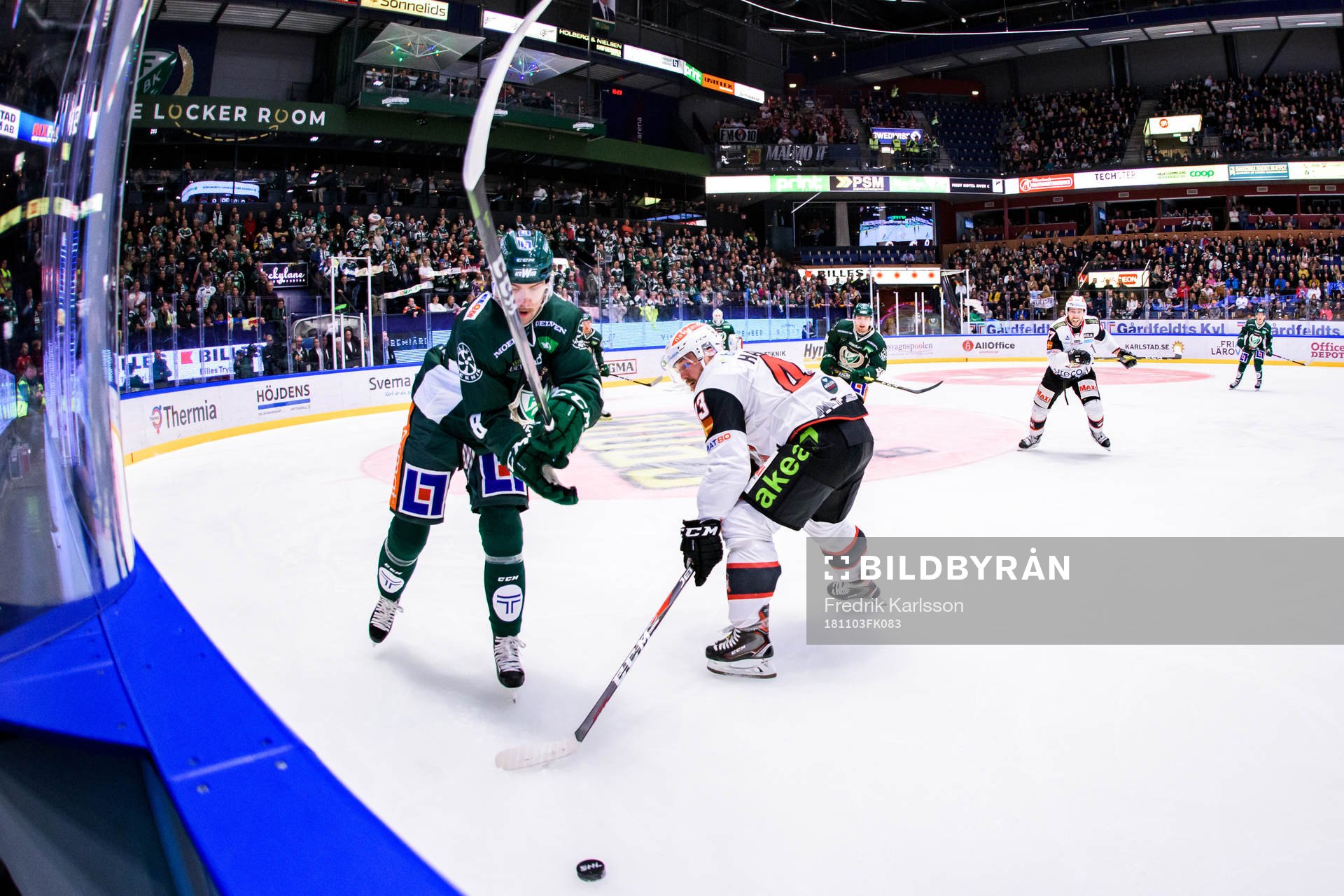 Färjestads Robin Press och Malmö Redhawks Nichlas Hardt