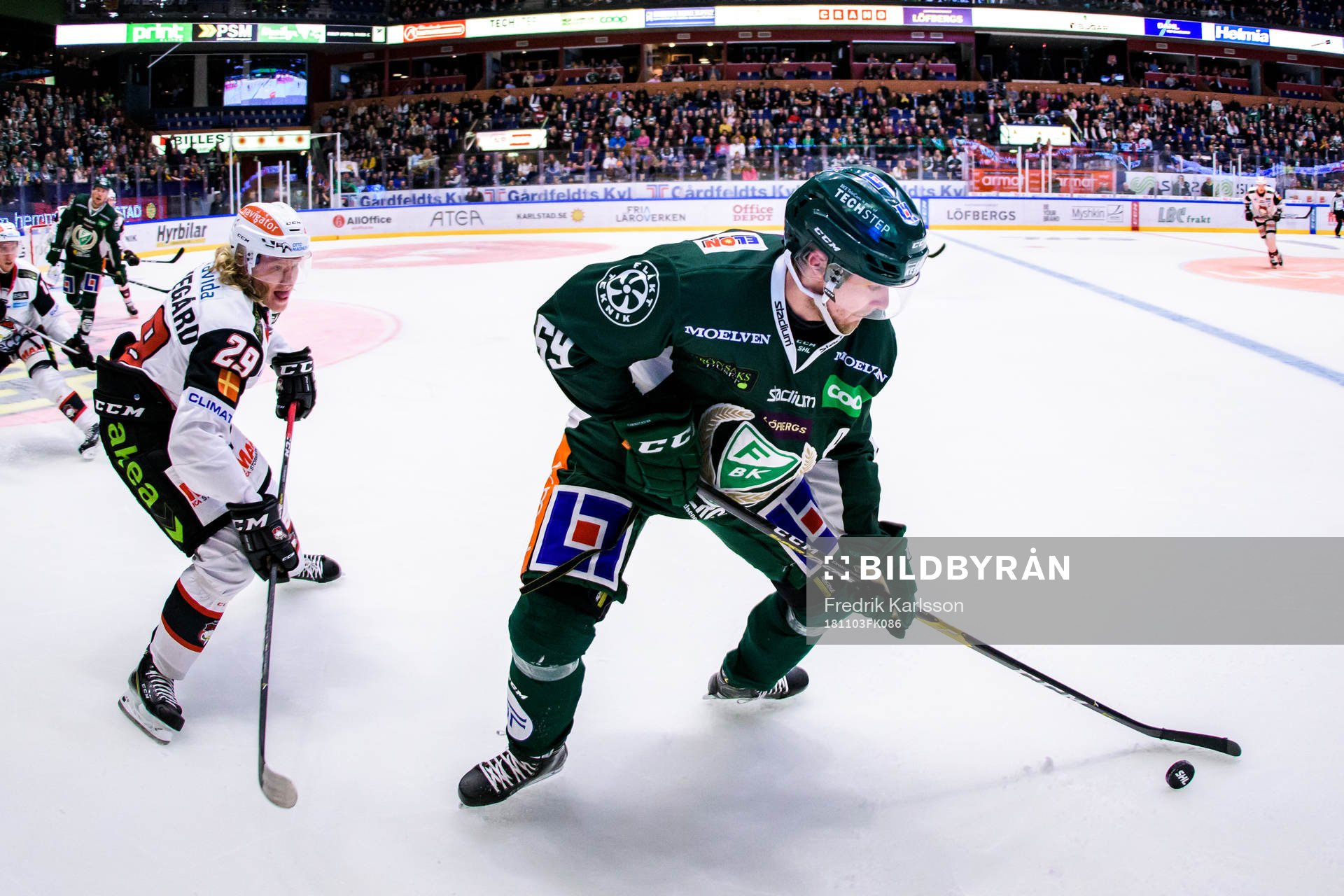 Malmö Redhawks Marcus Sylvegård och Färjestads Linus
