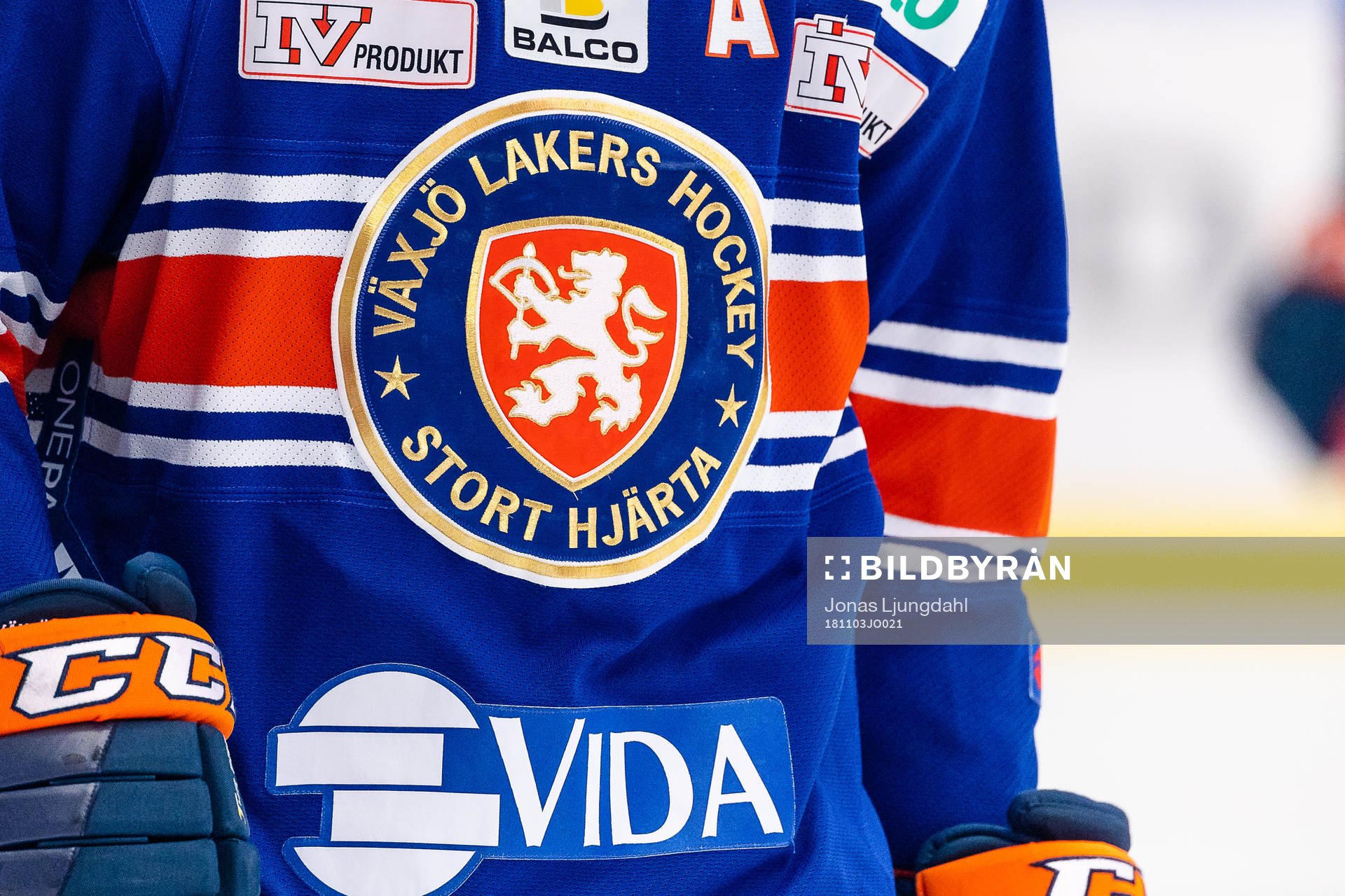 Växjös klubbmärke på en matchtröja