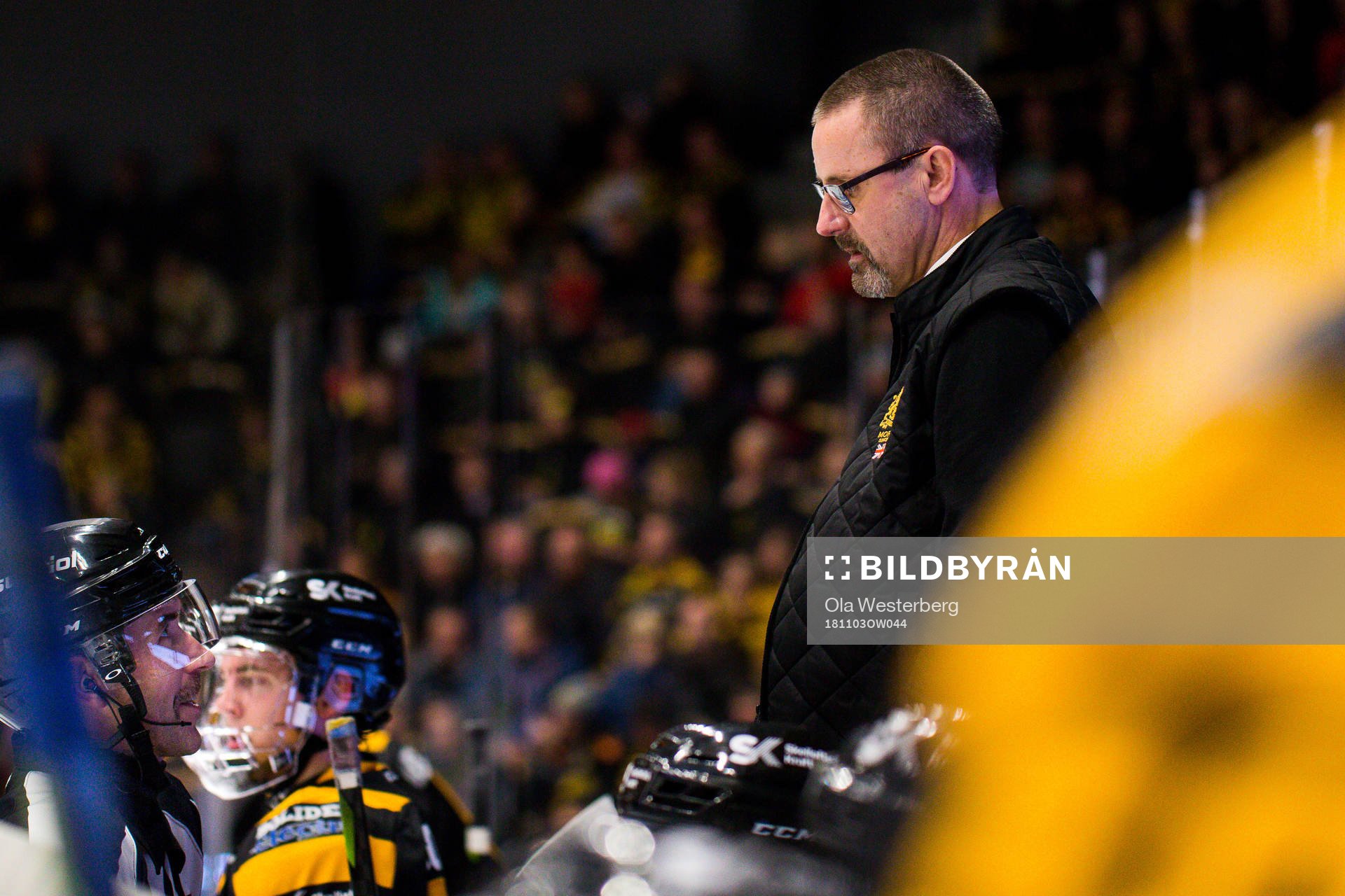 Skellefteås tränare Tommy Samuelsson pratar med domare