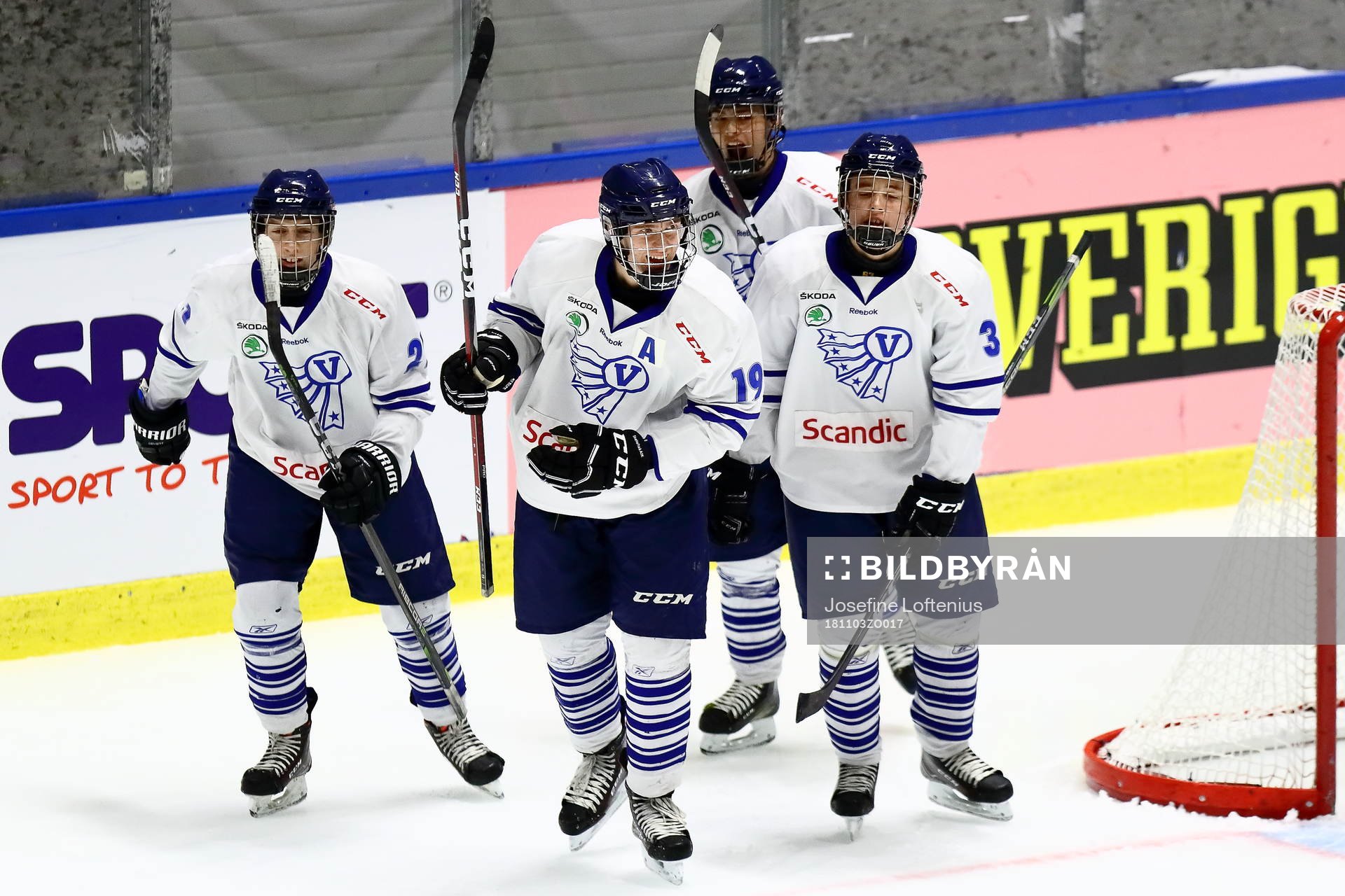 Västerbottens Max Johansson jublar med sina lagkamrater