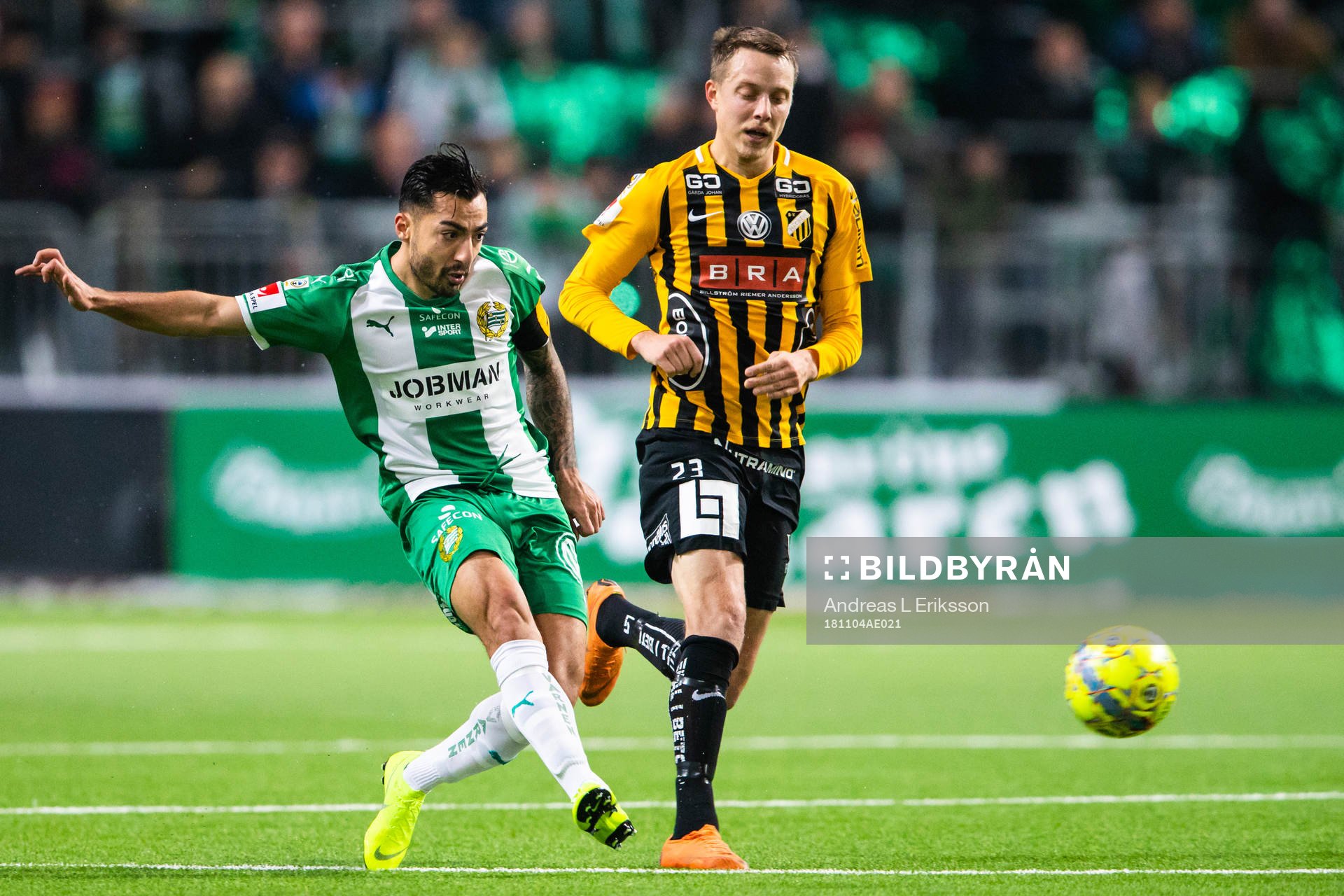 Hammarbys Jiloan Hamad och Häckens Viktor Lundberg