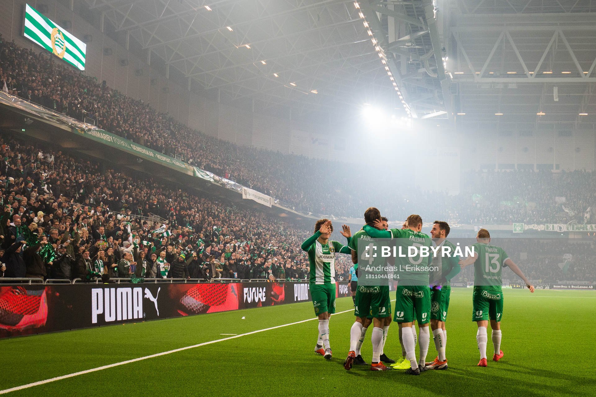 Hammarbys spelare jublar fter att Björn Paulsen gjort 1-0