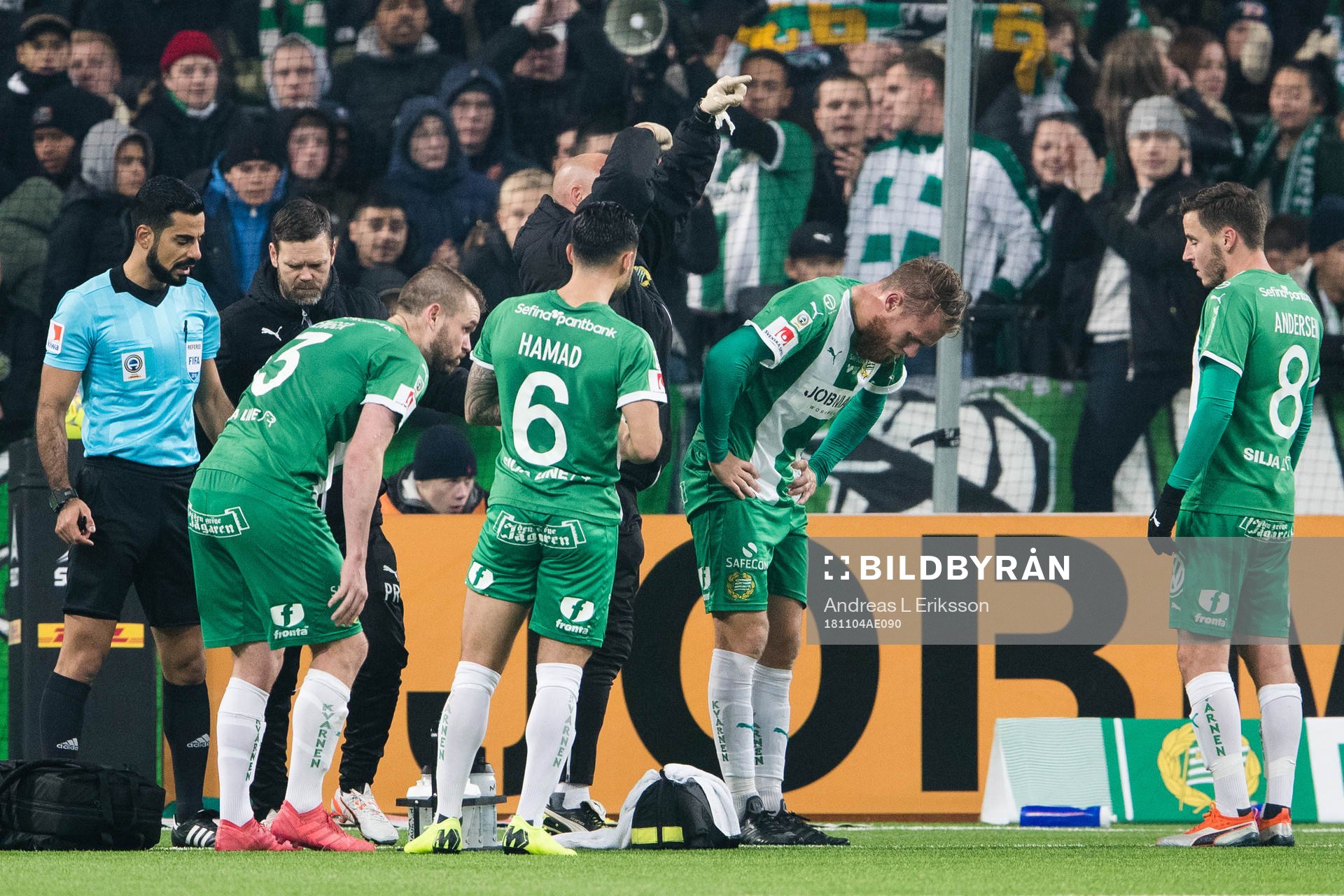 Hammarbys David Fällman tvingas kliva av med en befarad
