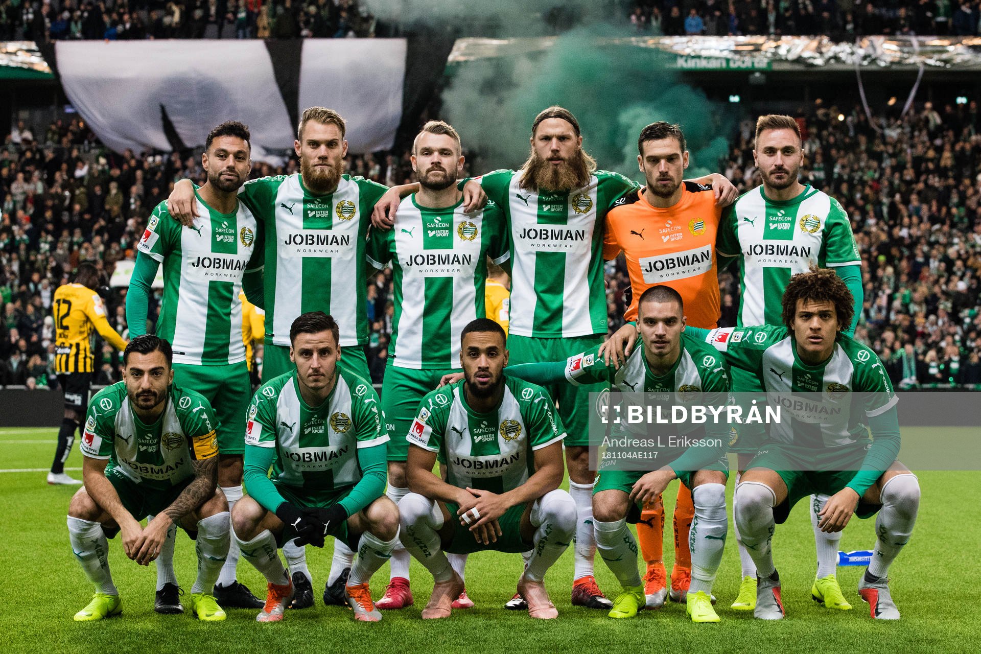Hammarbys startelva innan fotbollsmatchen i Allsvenskan