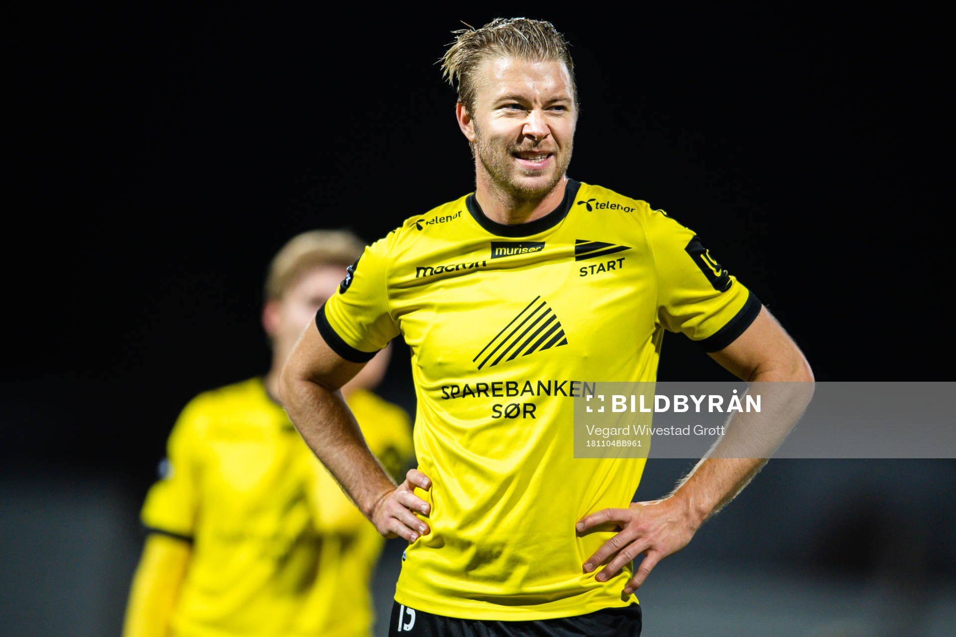 Henrik Robstad of Start looks dejected