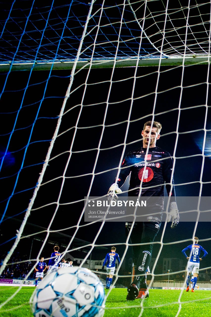 Goalkeeper Even Barli of Ranheim looks dejected