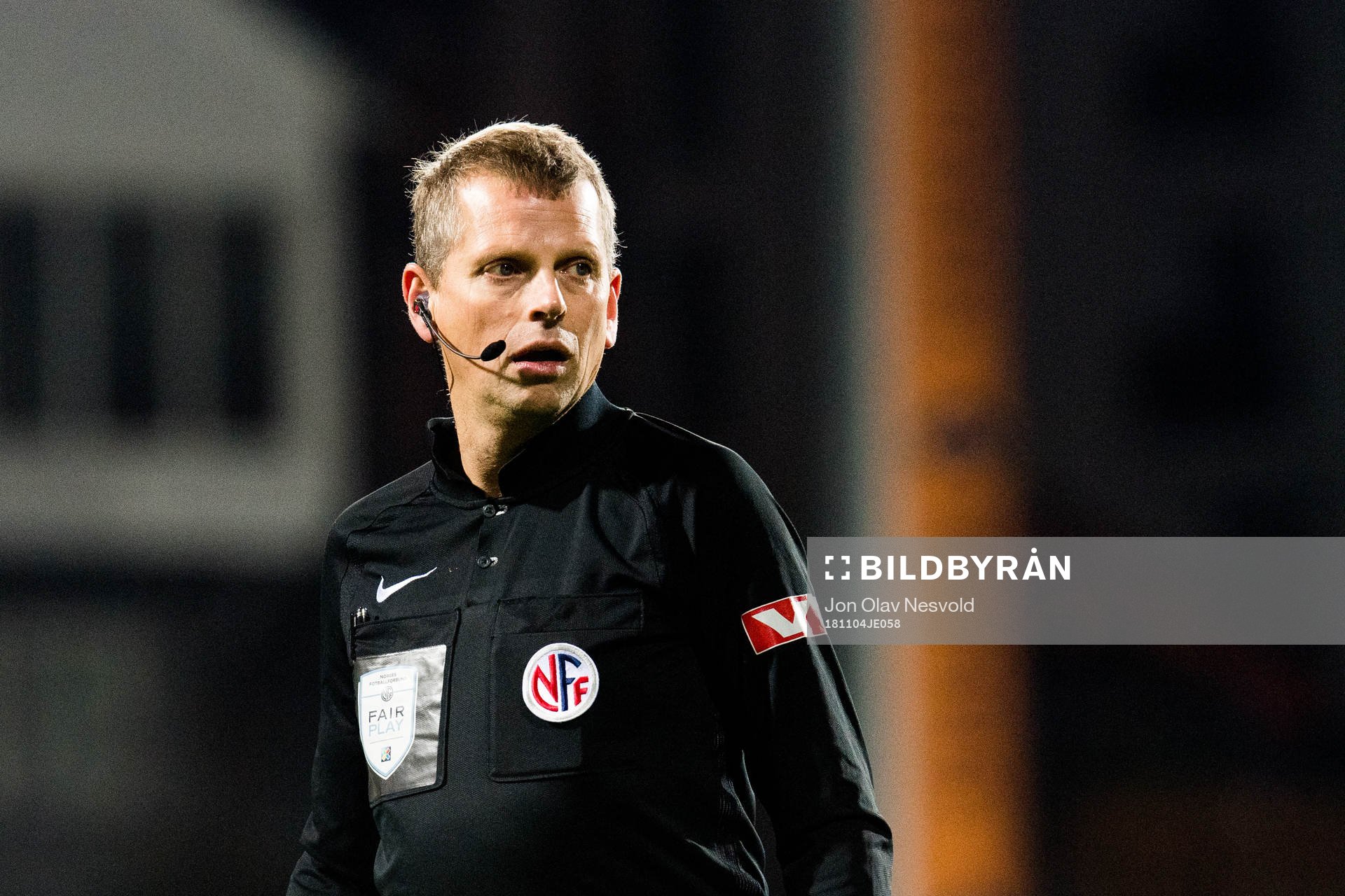 Trygve Kjensli, referee, during the Eliteserien match between Haugesund and Ranheim on November 4, 2018 in Haugesund.