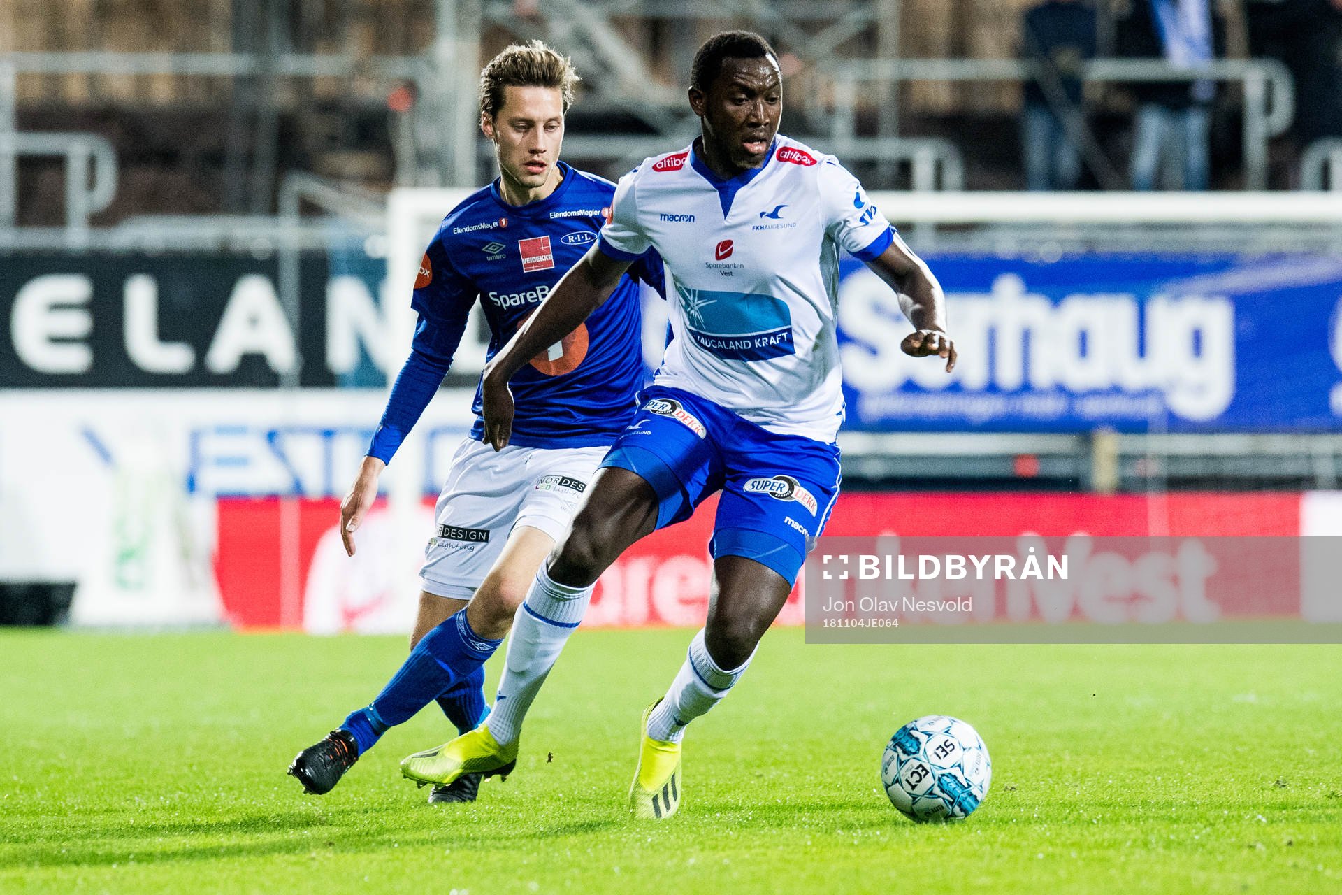 Daniel Kvande of Ranheim and Ibrahima Koné of Haugesund