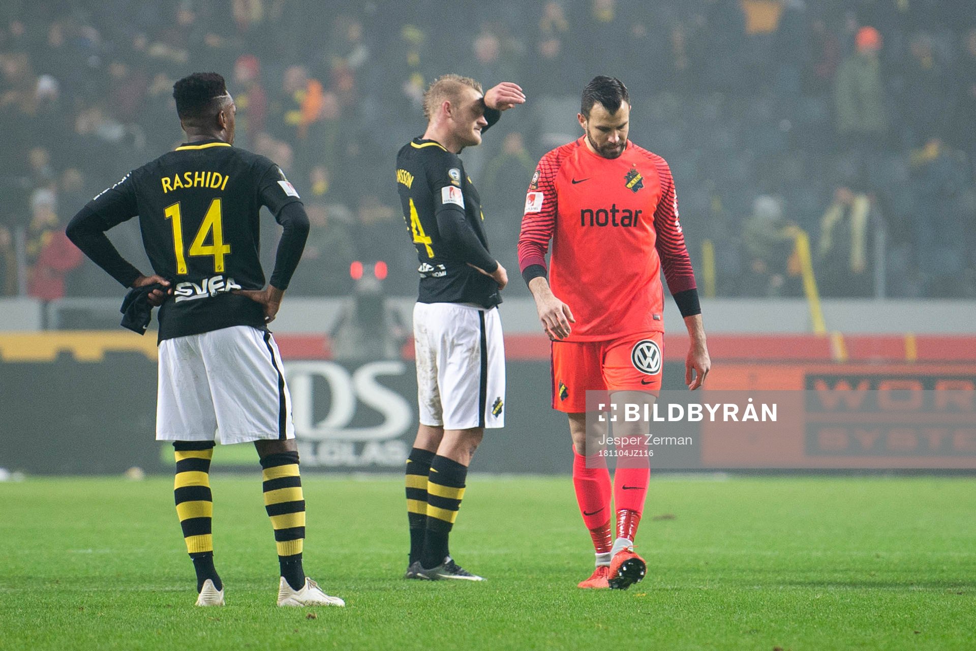 s Heradi Rashidi, Robin Jansson och målvakt Budimir