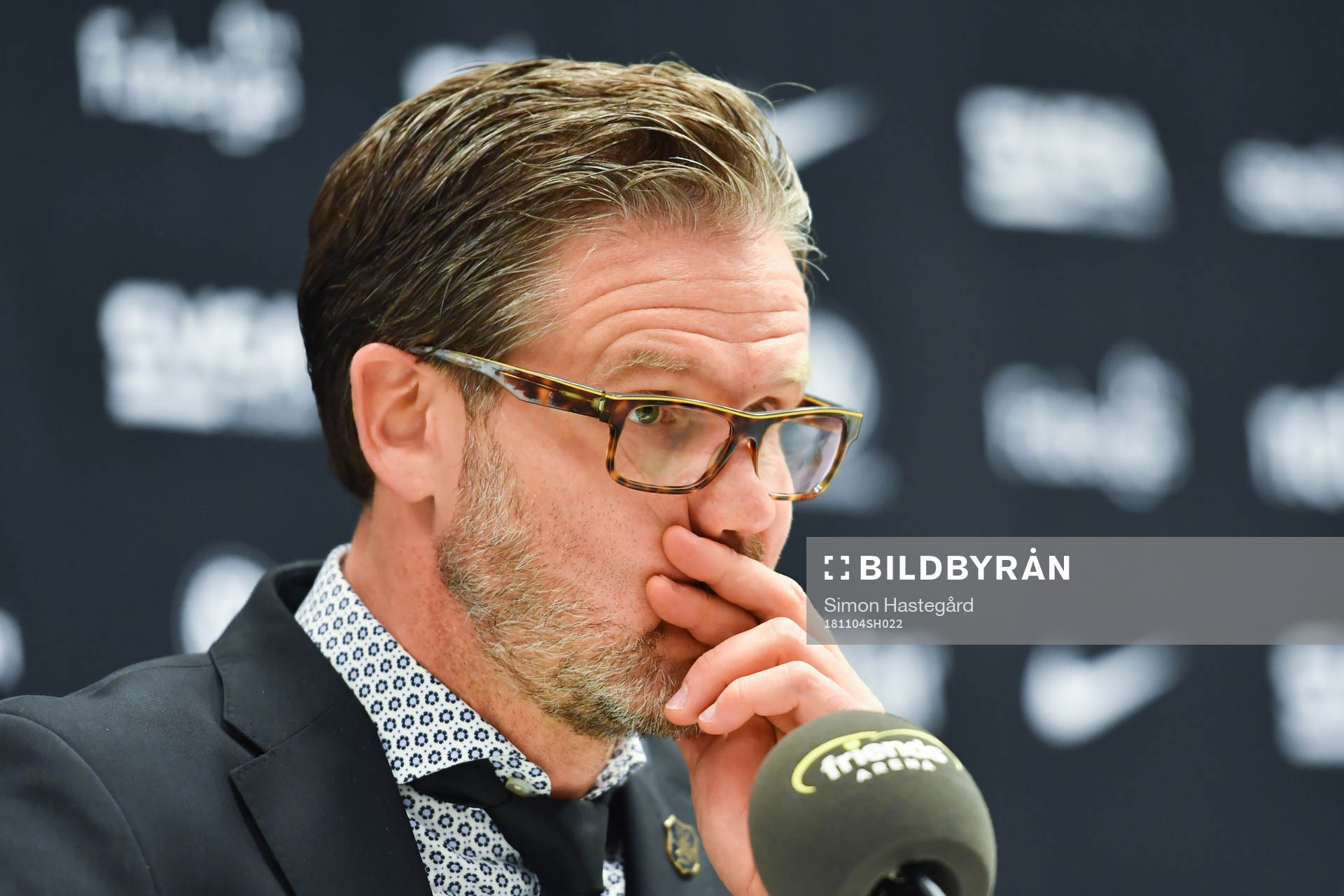 AIK:s tränare Rikard Norling på presskonferensen efter fotbollsmatchen i Allsvenskan mellan AIK och GIF Sundsvall en 4 november 2018 i Stockholm.