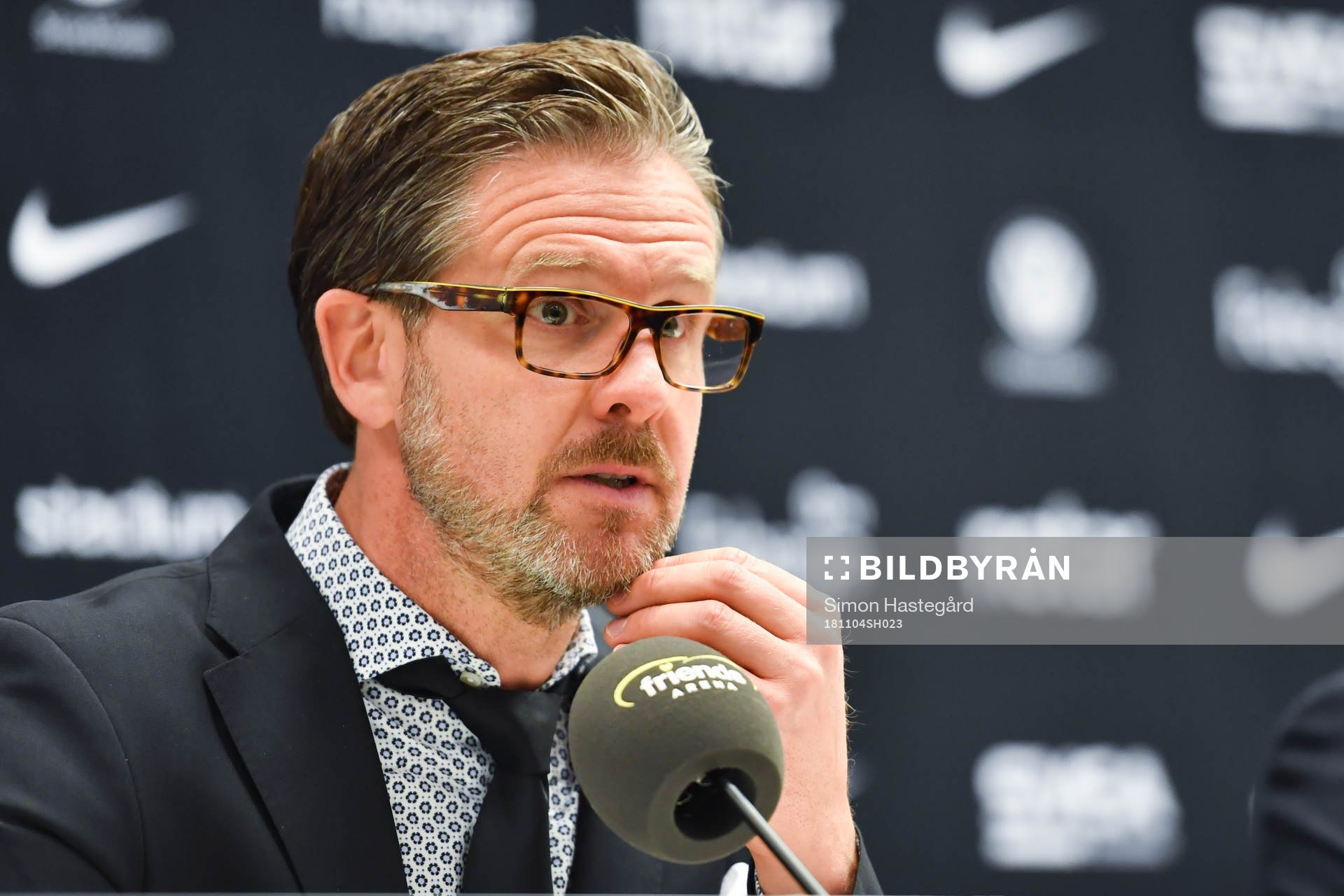 AIK:s tränare Rikard Norling på presskonferensen efter fotbollsmatchen i Allsvenskan mellan AIK och GIF Sundsvall en 4 november 2018 i Stockholm.