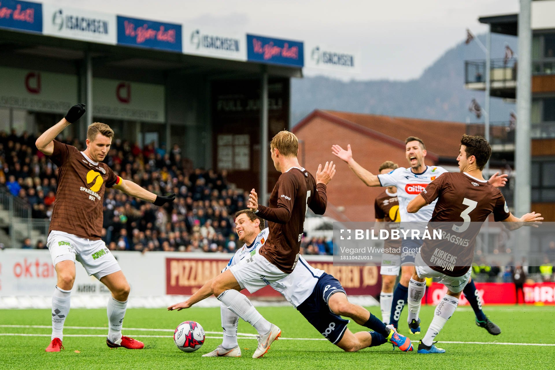 Tommy Høiland of Viking goes down in the penalty box