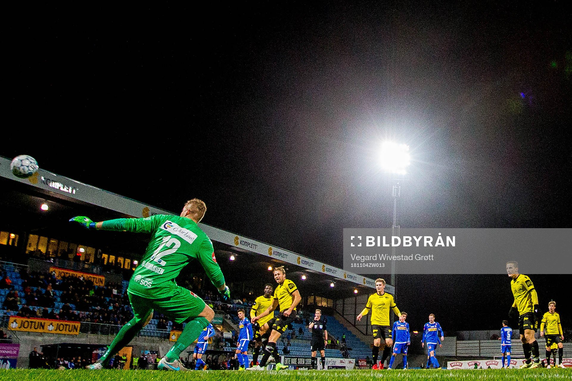 Henrik Robstad of Start scores a disallowed goal behind