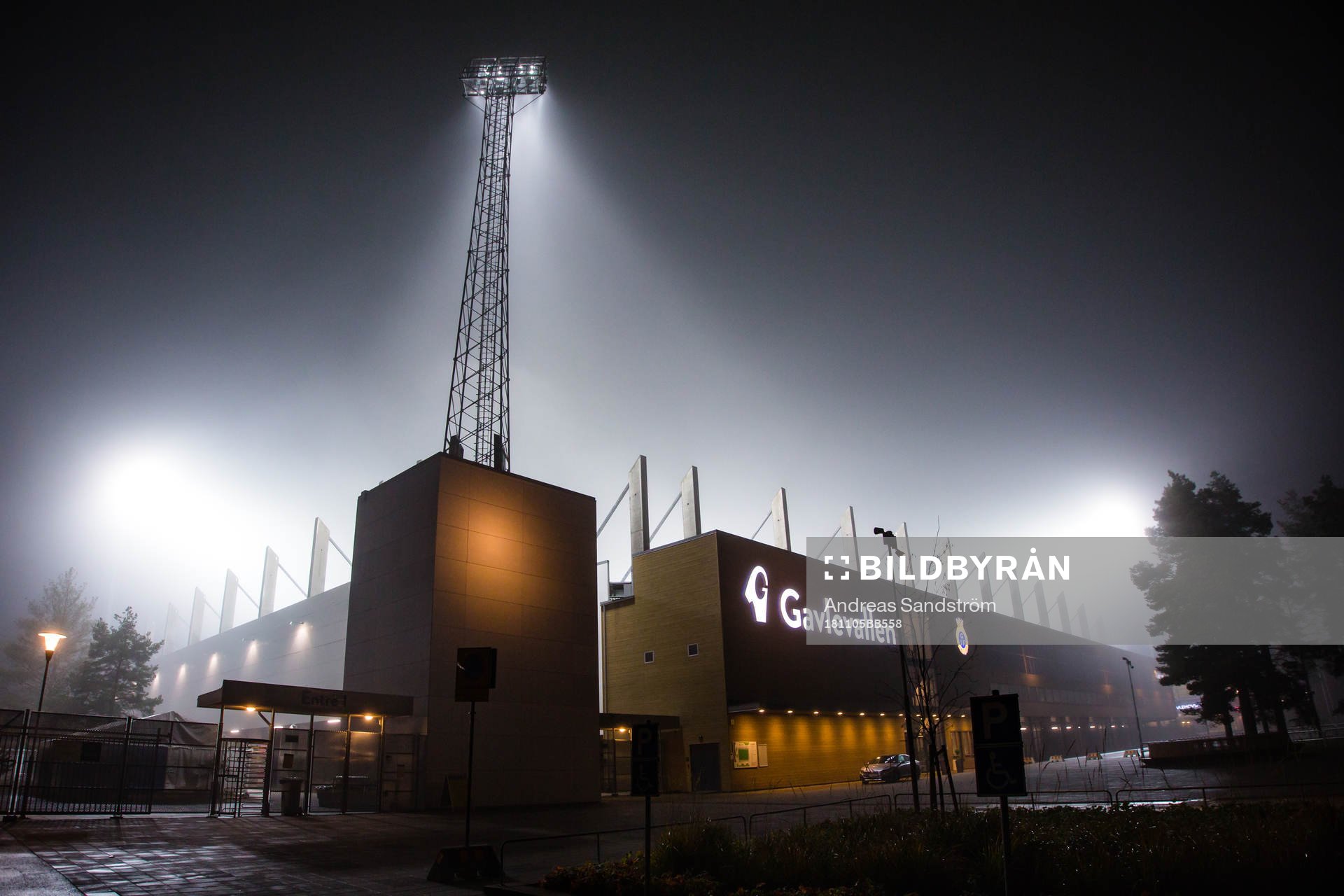Generell vy över Gavlevallen efter fotbollsmatchen i Allsvenskan mellan Dalkurd och Djurgården den 5 november 2018 i Gävle. 