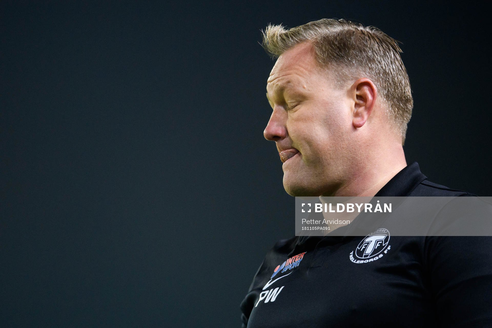 Trelleborgs tränare Patrick Winqvist deppar