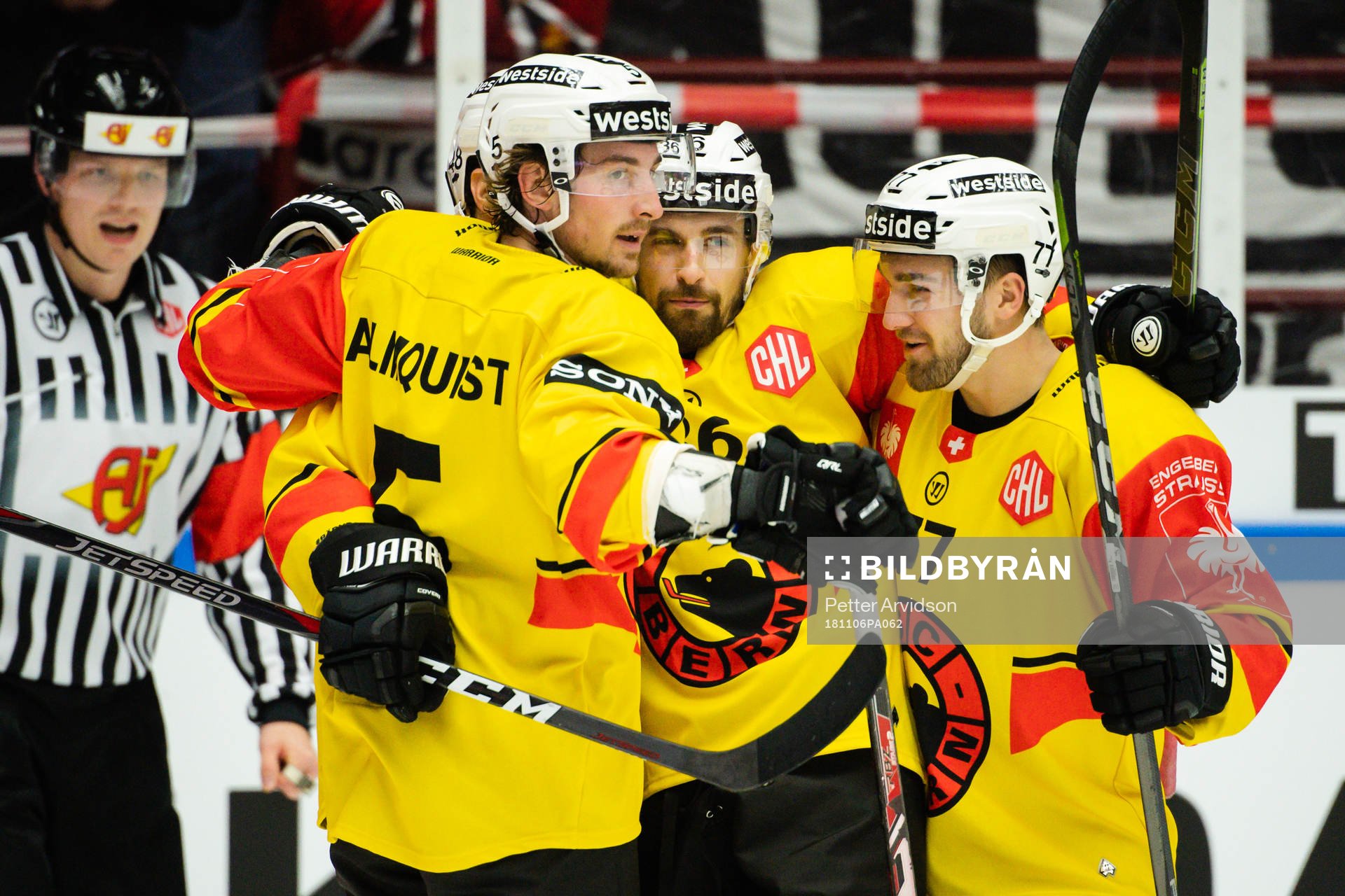 Adam Almquist and Mark Arcobello celebrates with Matthias