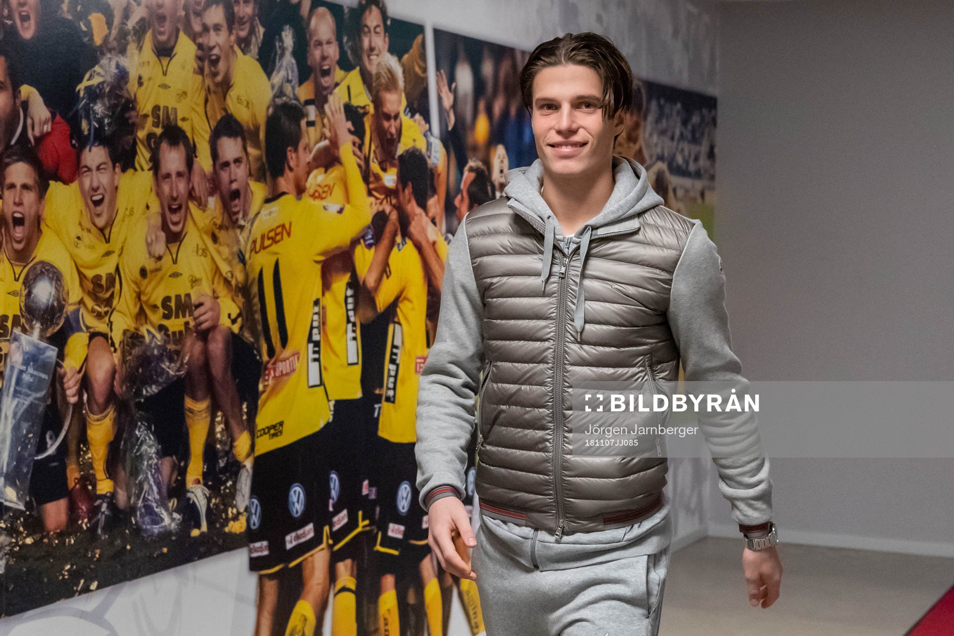 Elfsborgs spelare anländer inför fotbollsmatchen i UEFA Youth League mellan Elfsborg och Chelsea den 7 november 2018 i Borås.