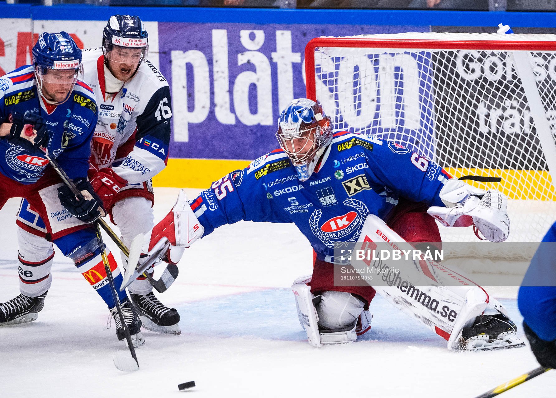 Oskarshamns målvakt Christoffer Rifalk och Västerviks