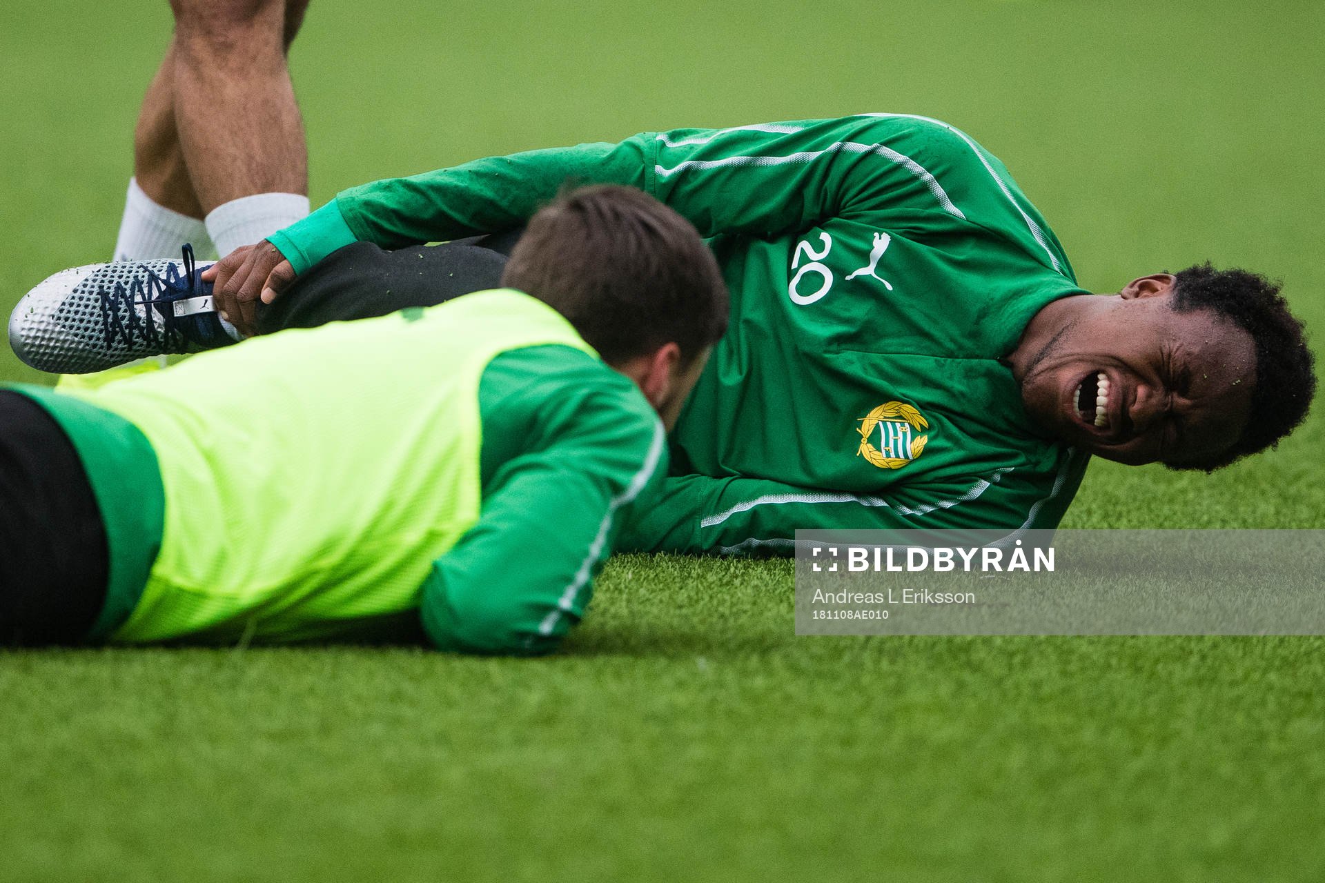 Hammarbys Abdul-Halik Hudu med en befard skada