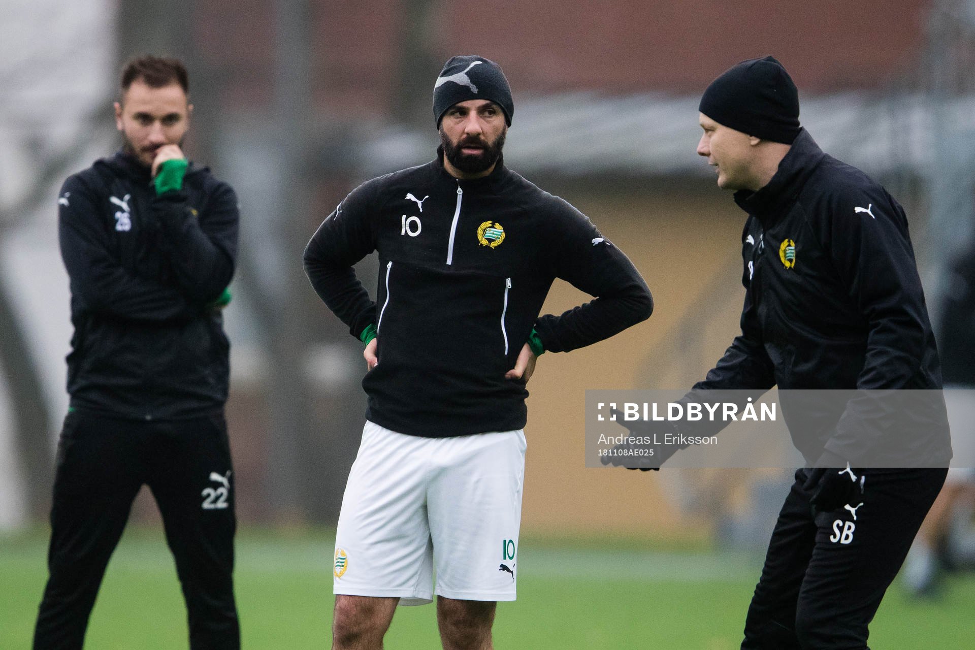 Hammarbys Muamer Tankovic, Kennedy Bakircioglu och tränare