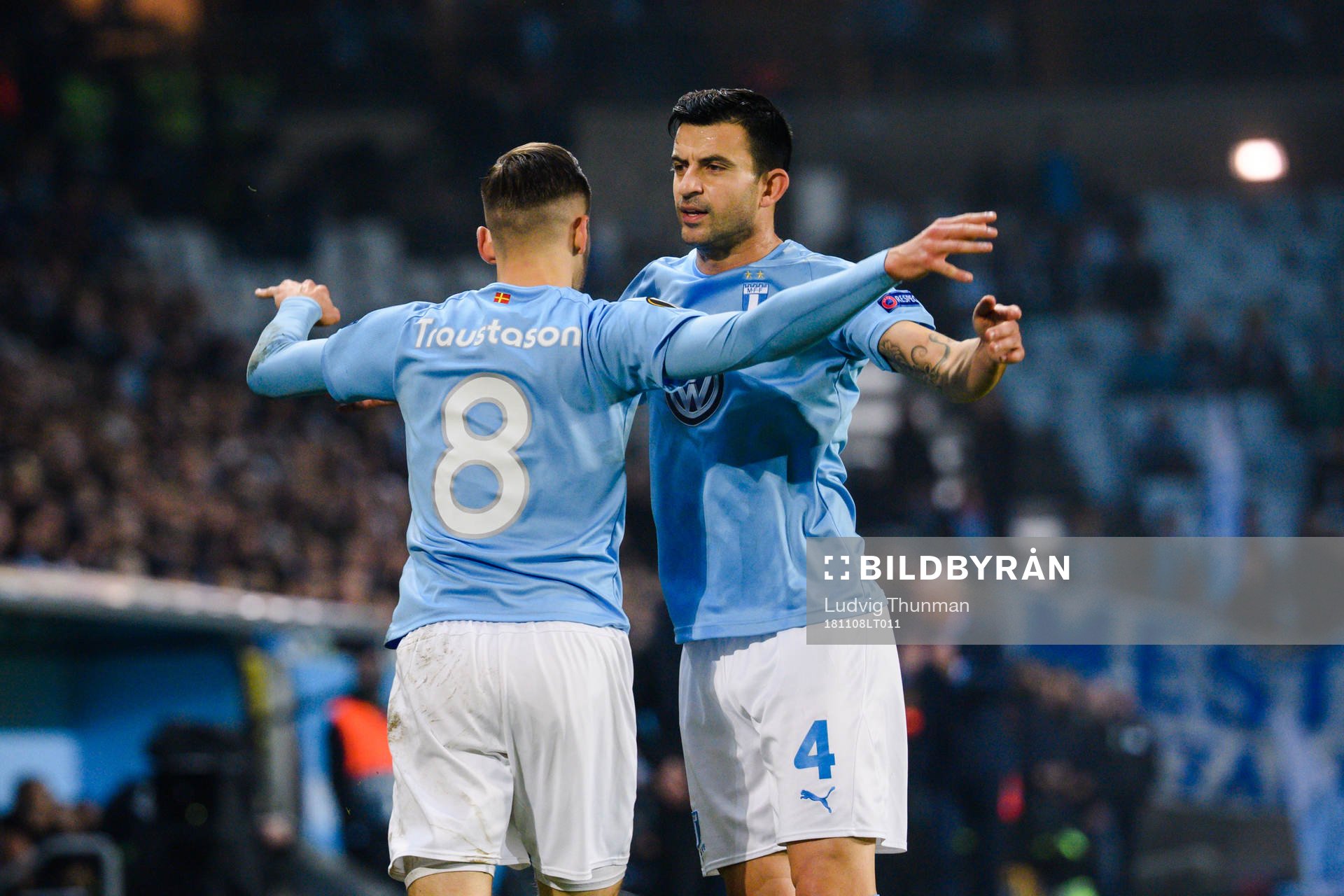 Behrang Safari and Arnór Ingvi Traustasn  of Malmö FF
