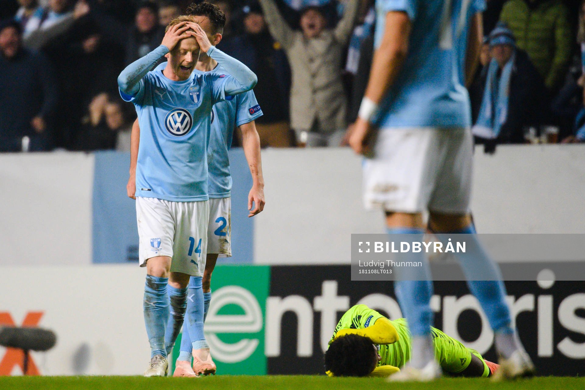 Anders Christiansen of Malmö FF looks dejected
