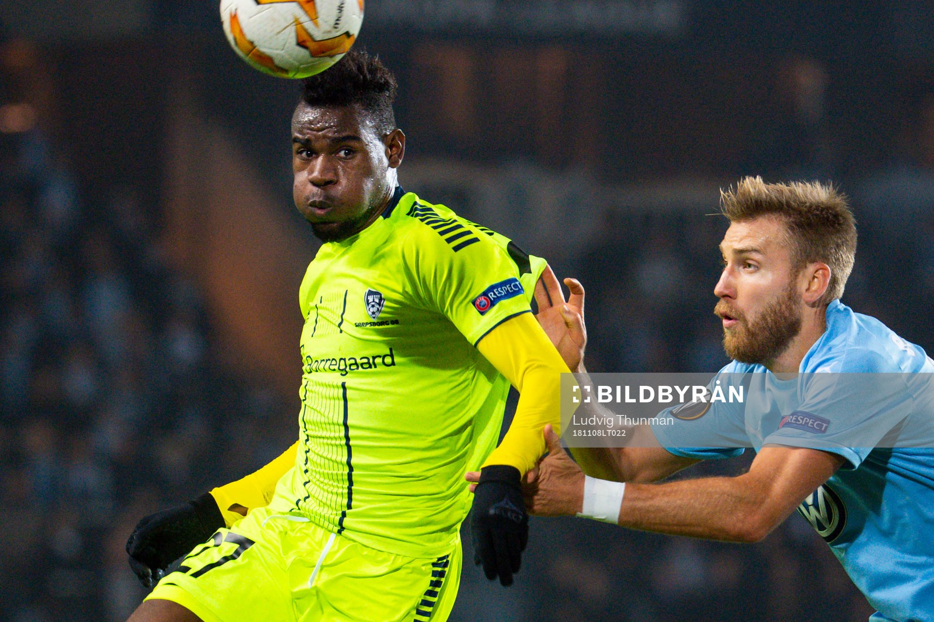 Rashad Muhammed Sarpsborg 08 and Rasmus Bengtsson of Malmö