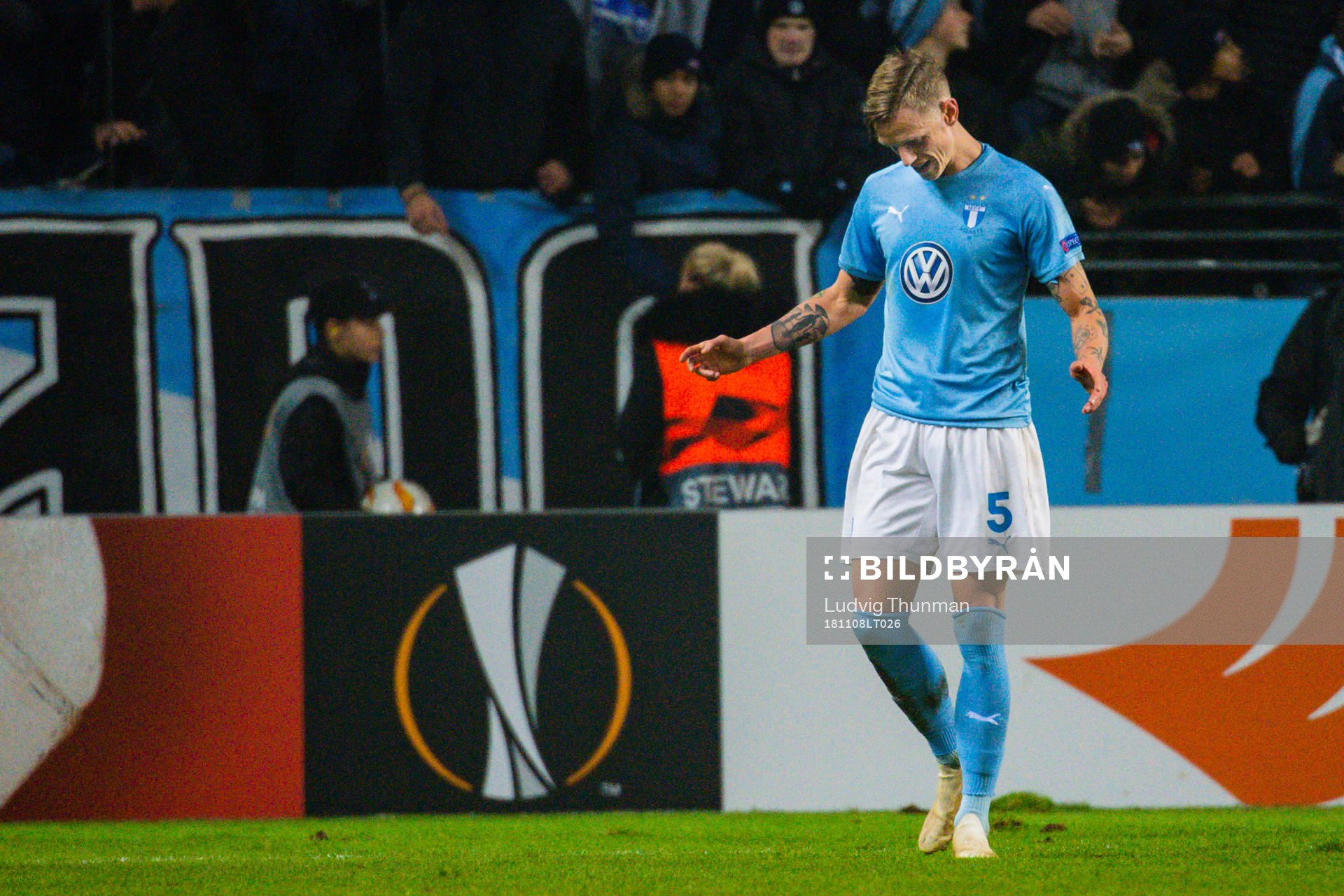 Sören Rieks of Malmö FF looks dejected