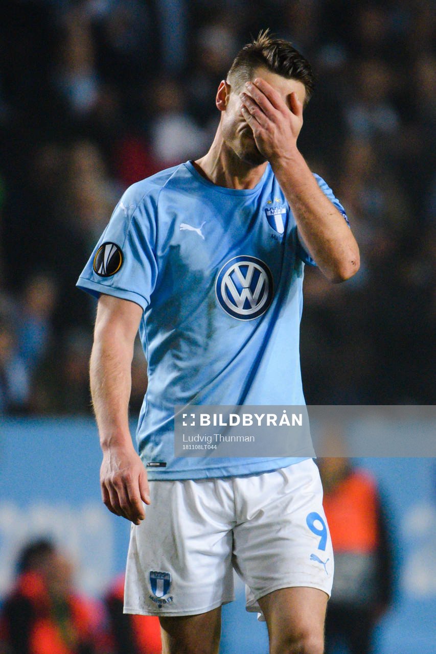 Markus Rosenberg of Malmö FF looks dejected