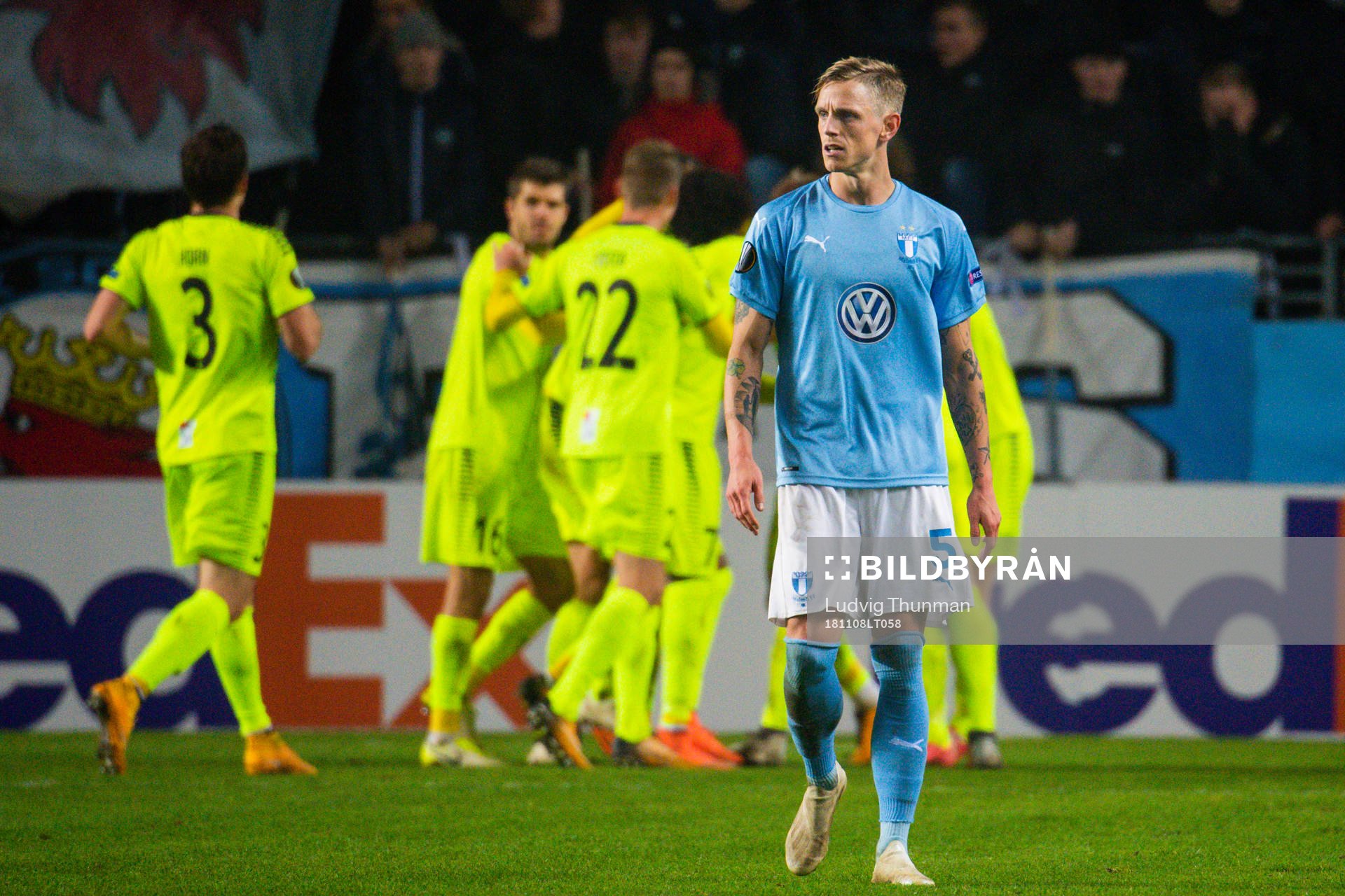 Sören Rieks of Malmö FF looks dejected