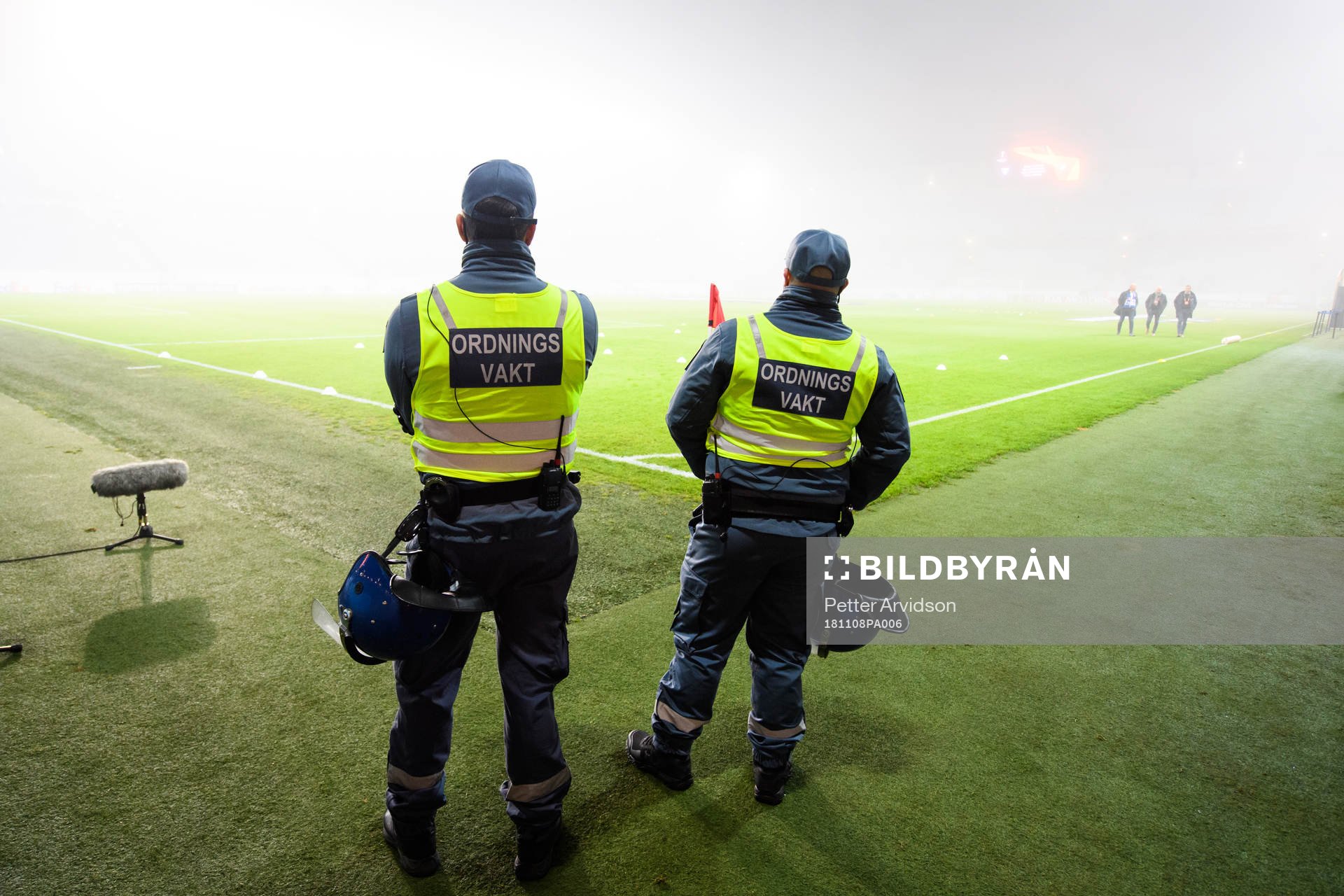 Stewards inside Stadion prior to the Europa League group