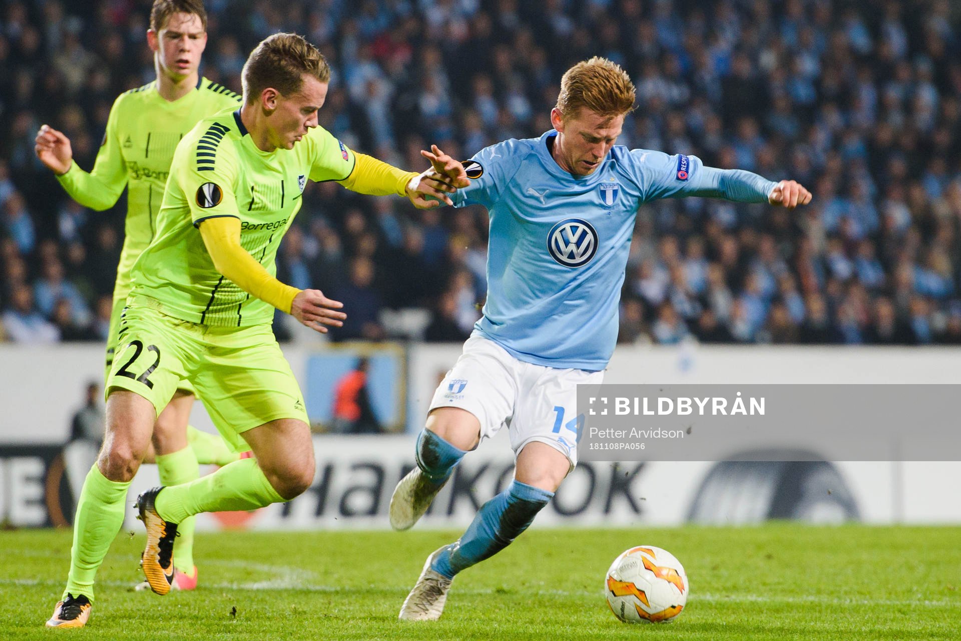 Jon-Helge Tveita of Sarpsborg 08 and Anders Christiansen of