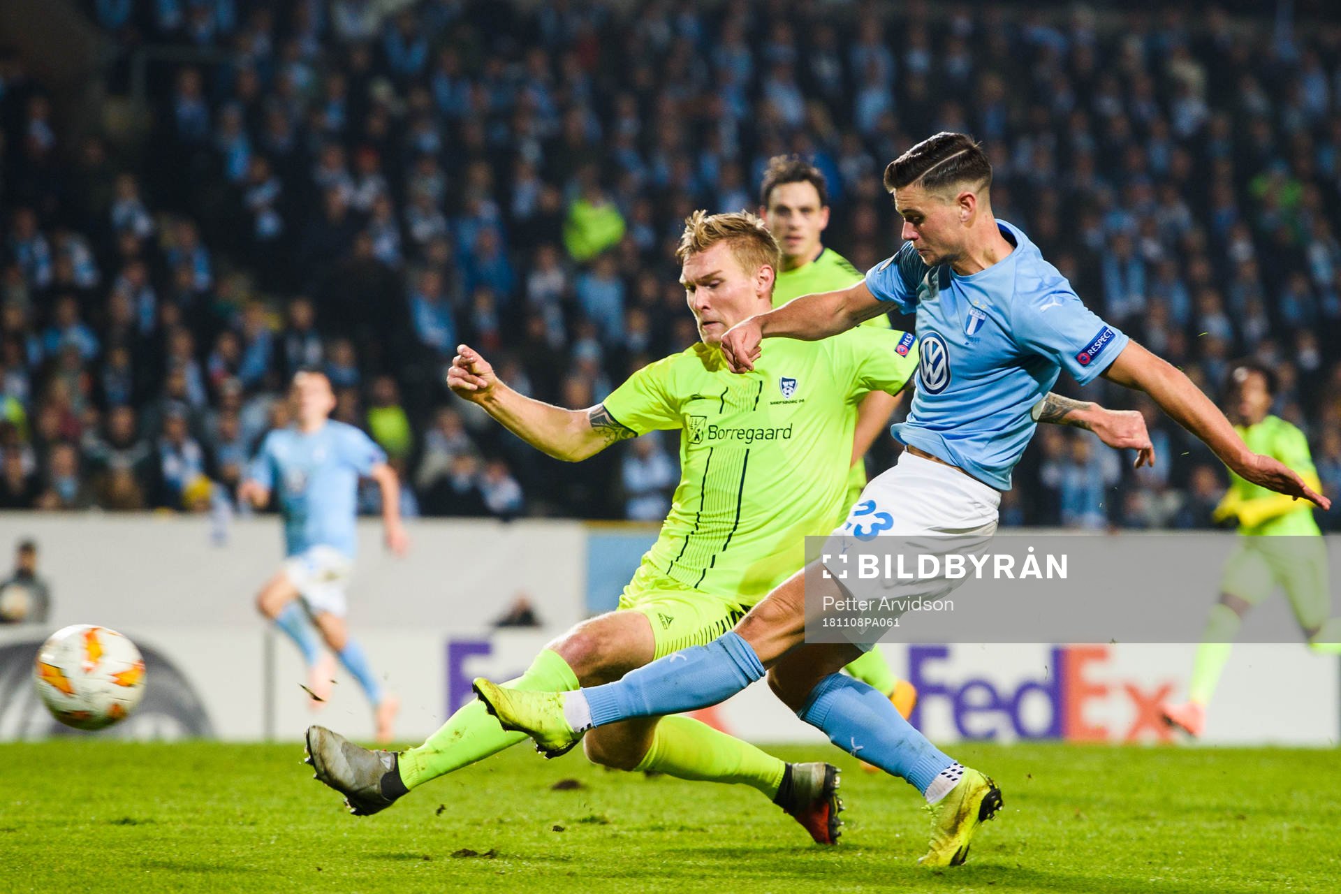 Marcus Antonsson of Malmö FF and Joonas Tamm of Sarpsborg