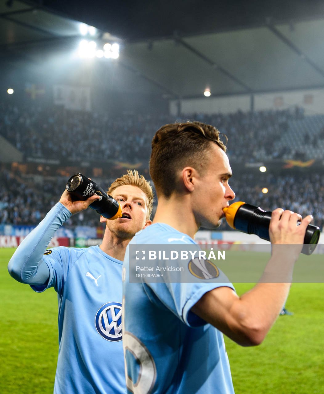 Anders Christiansen and Andreas Vindheim of Malmö FF prior