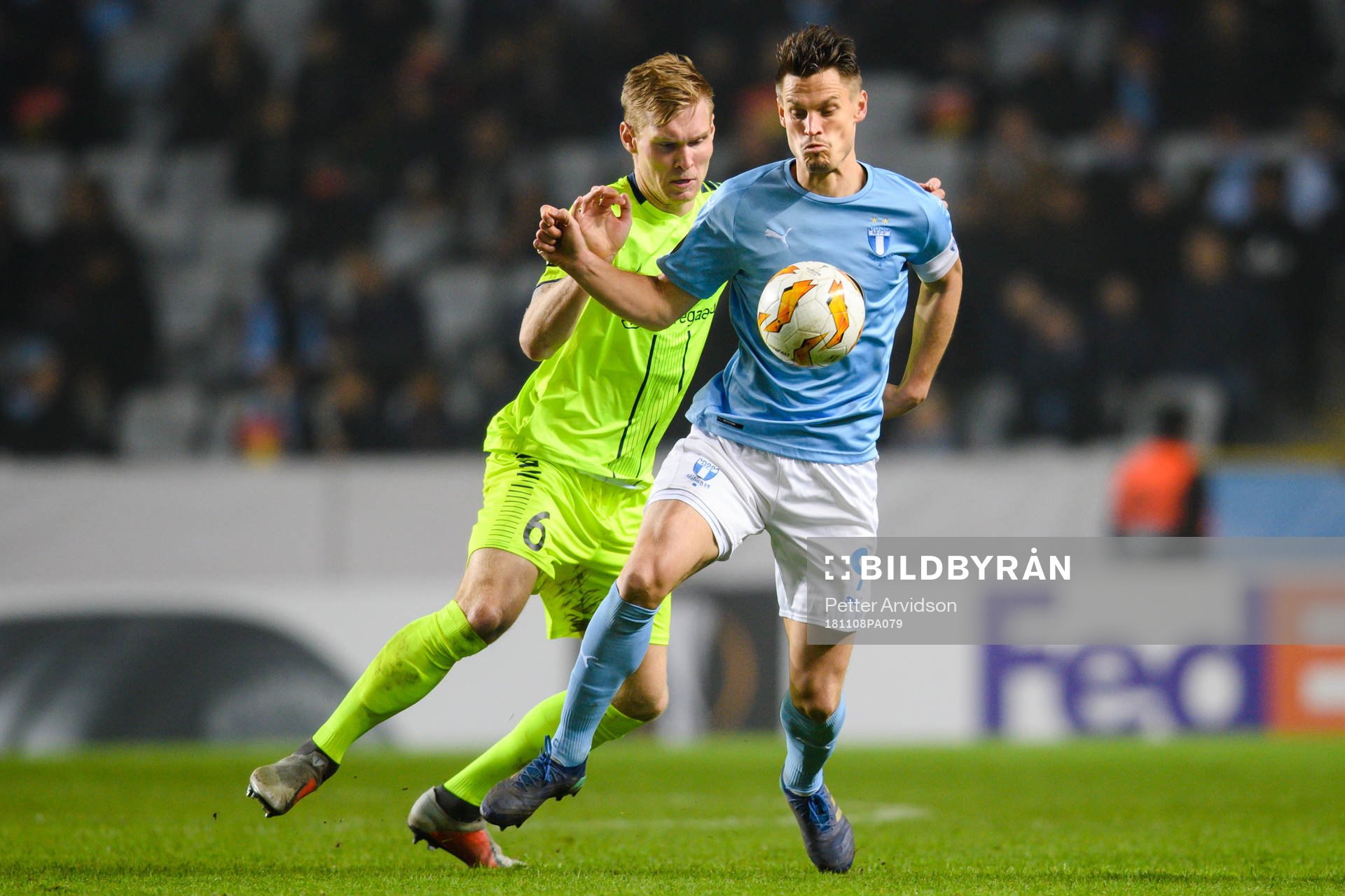 Joonas Tamm of Sarpsborg 08 and Markus Rosenberg of Malmö