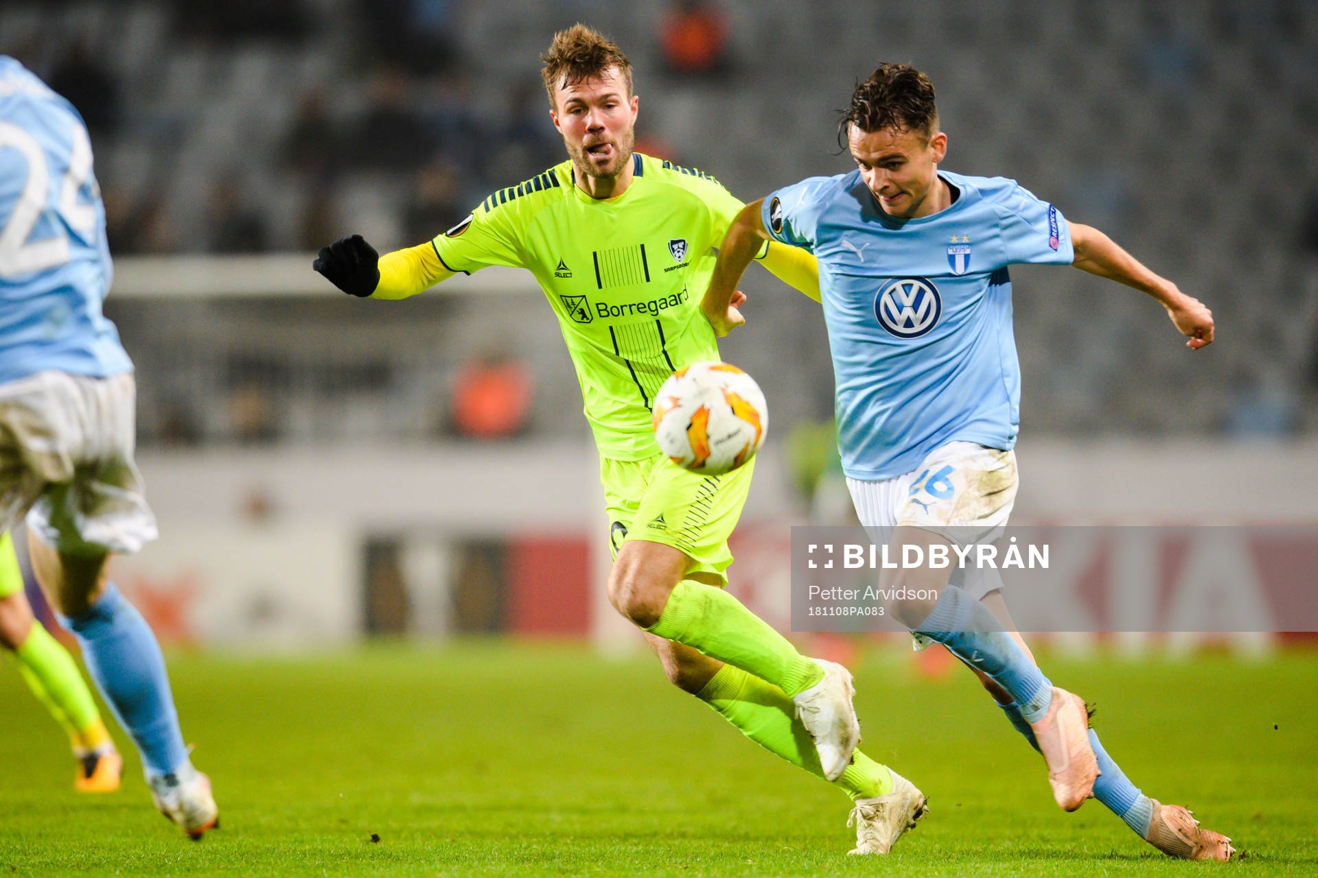 Patrick Mortensen of Sarpsborg 08 and Andreas Vindheim of
