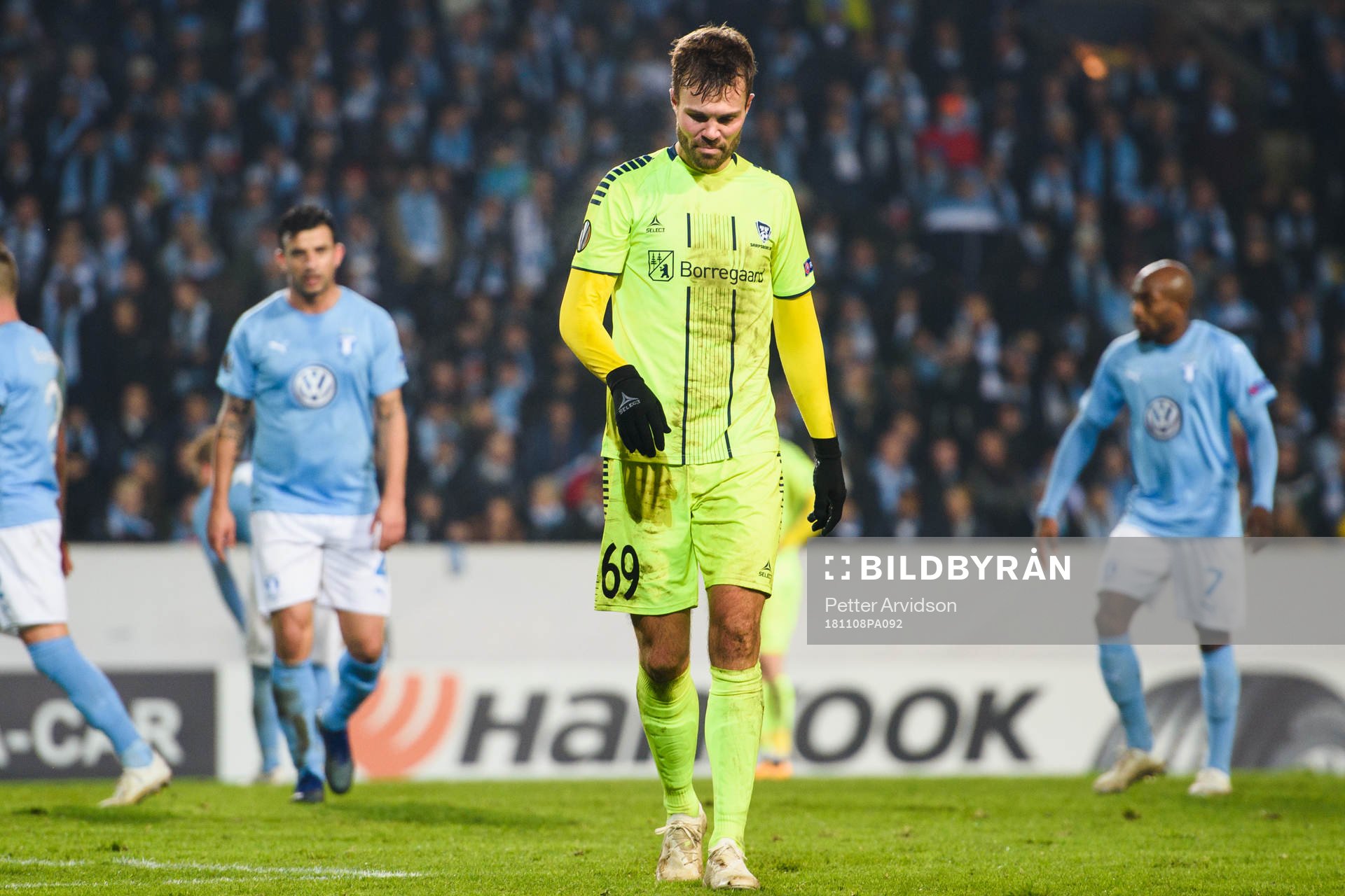 Patrick Mortensen of Sarpsborg 08 looks dejected