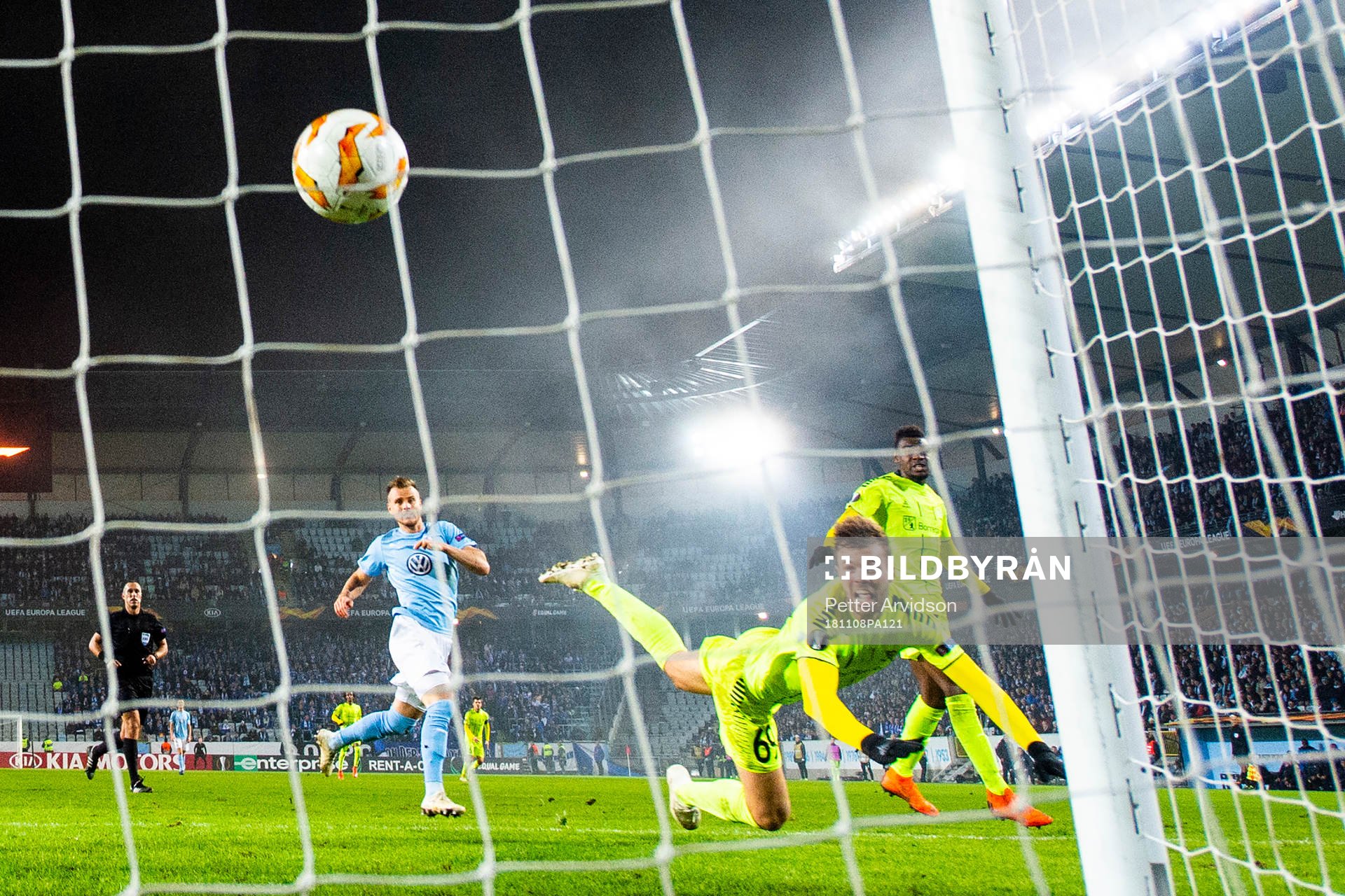 Patrick Mortensen of Sarpsborg 08 scores the 0-1 goal