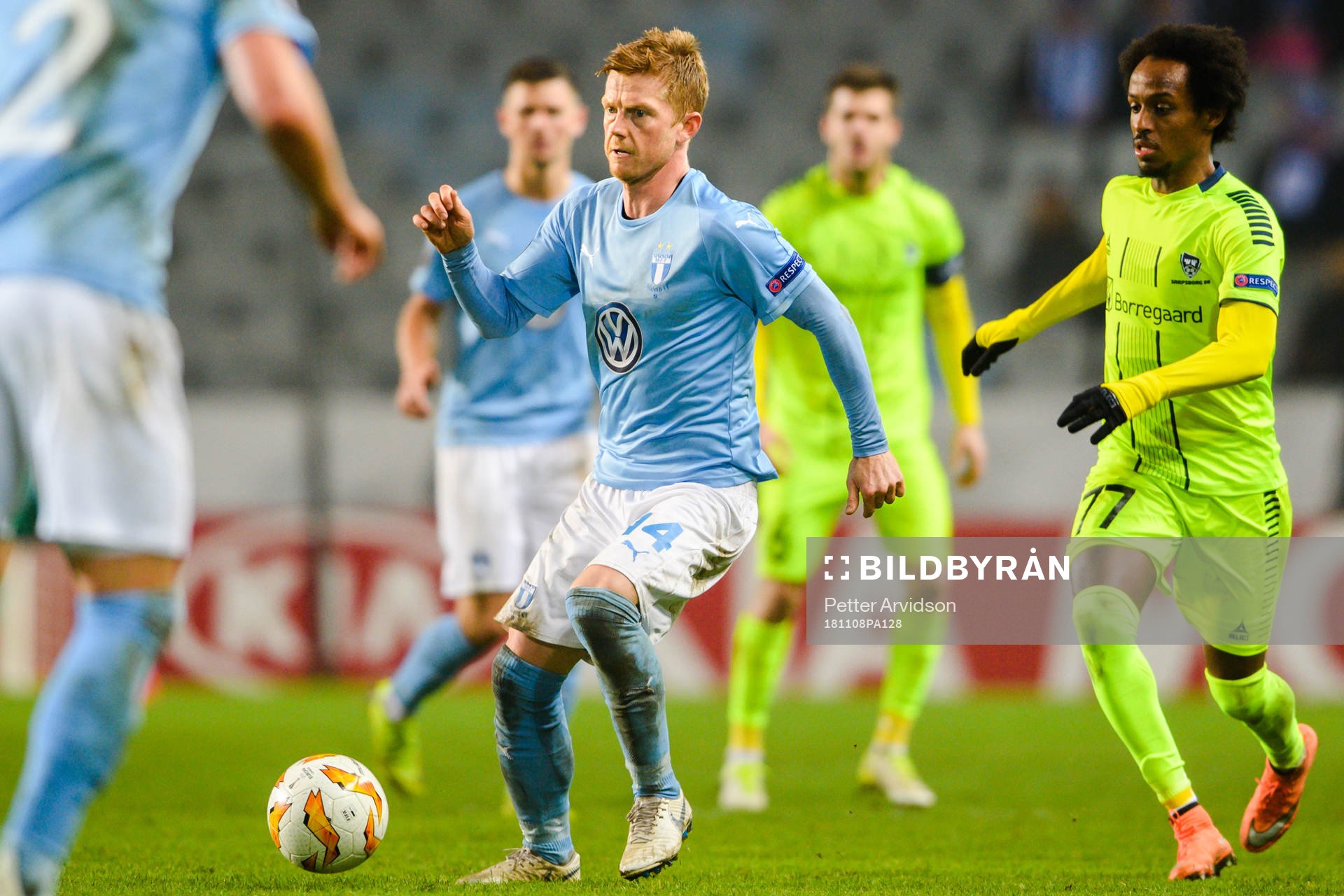 Anders Christiansen of Malmö FF and Amin Askar of