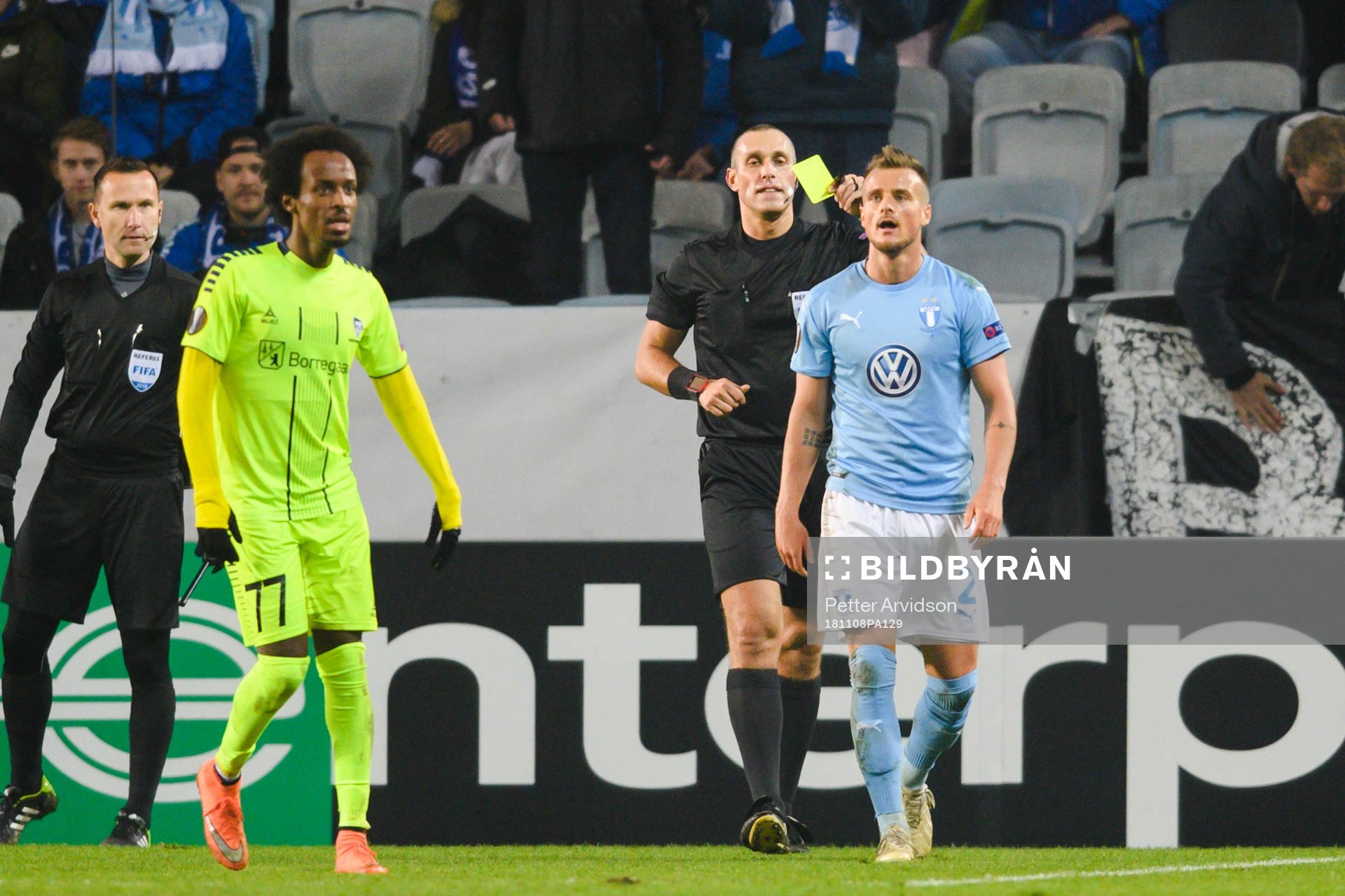 Eric Larsson of Malmö FF looks dejected