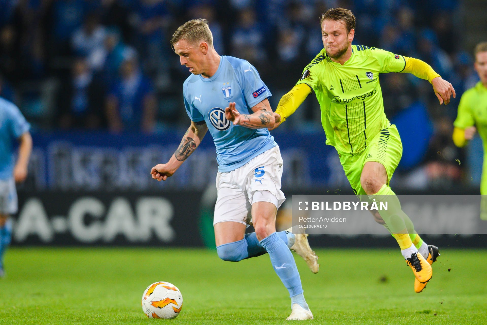 Sören Rieks of Malmö FF and Matti Lund Nielsen of