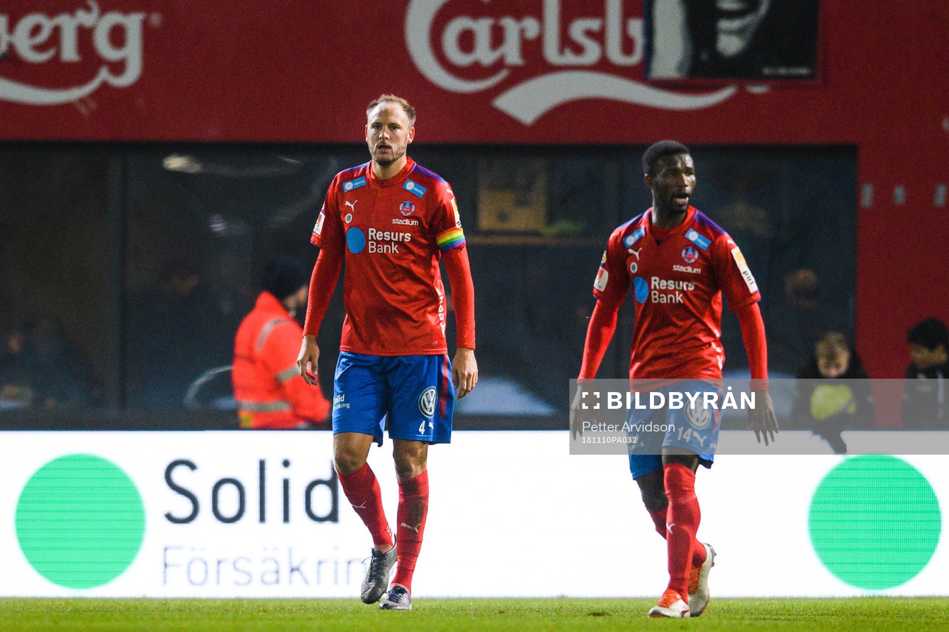 Helsingborgs Andreas Granqvist och Mohammed Abubakari deppar